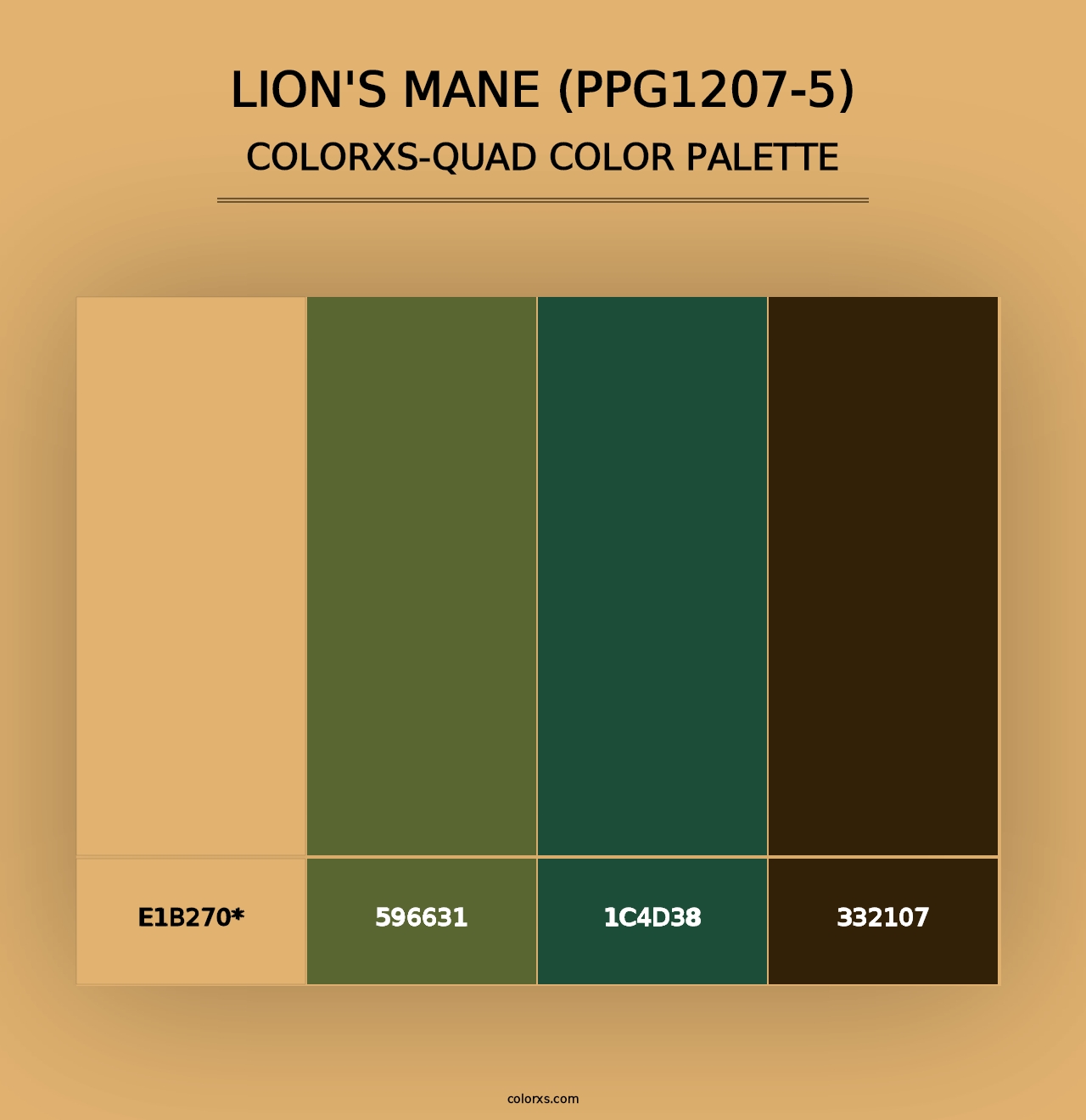 Lion's Mane (PPG1207-5) - Colorxs Quad Palette