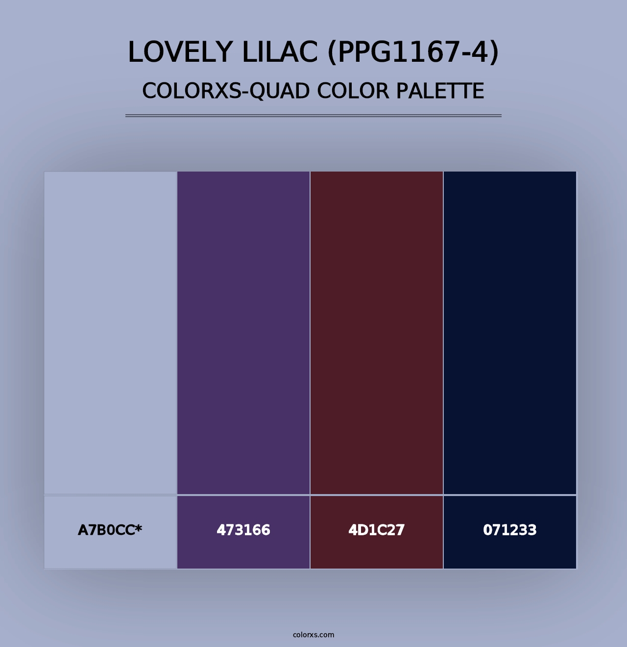 Lovely Lilac (PPG1167-4) - Colorxs Quad Palette