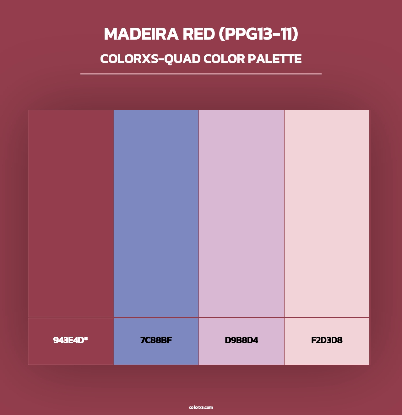 Madeira Red (PPG13-11) - Colorxs Quad Palette