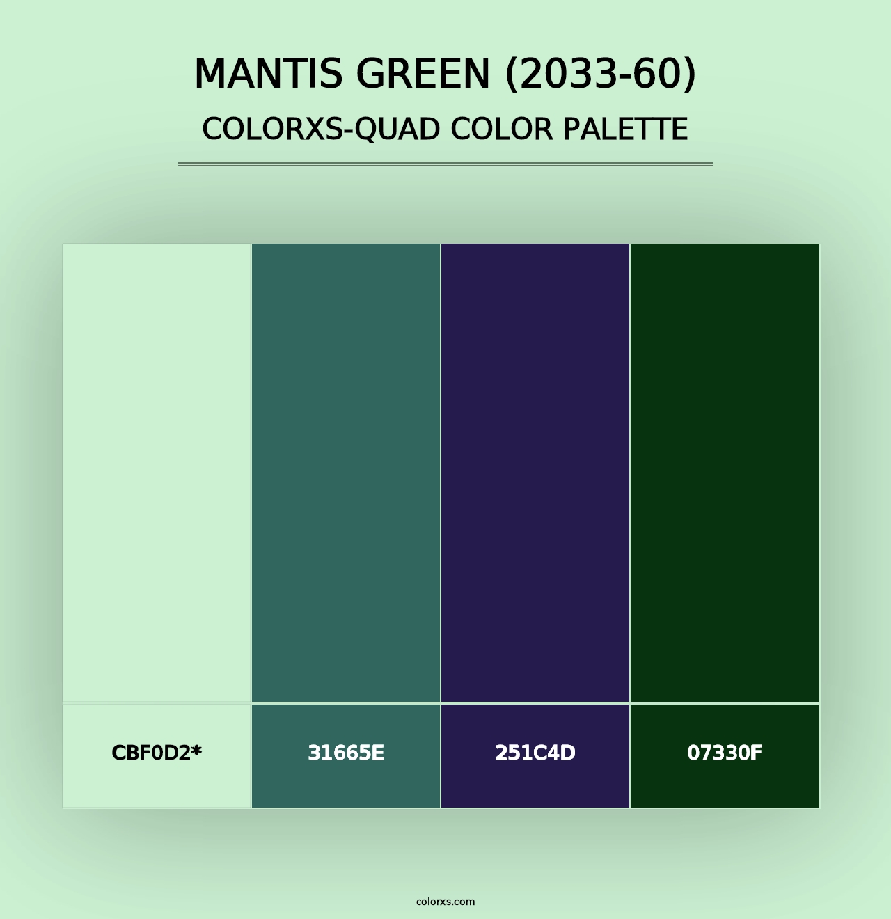 Mantis Green (2033-60) - Colorxs Quad Palette