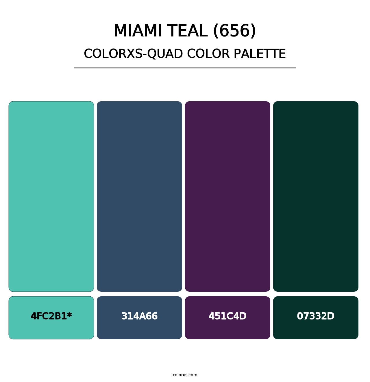 Miami Teal (656) - Colorxs Quad Palette