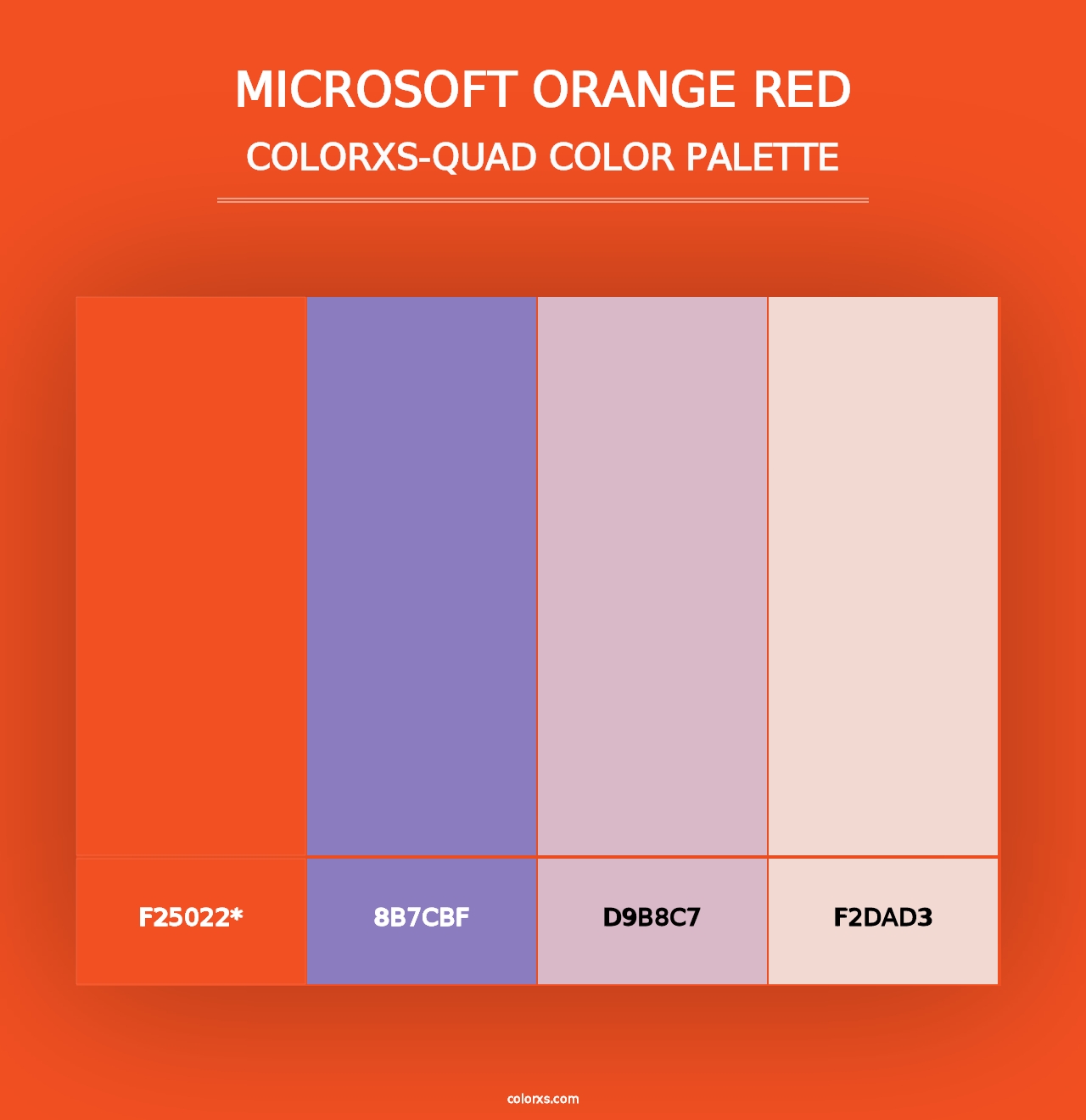 Microsoft Orange Red - Colorxs Quad Palette