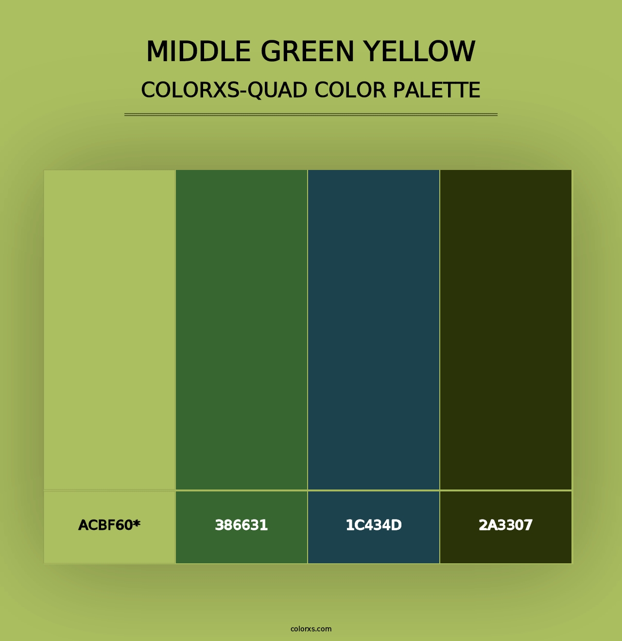 Middle Green Yellow - Colorxs Quad Palette