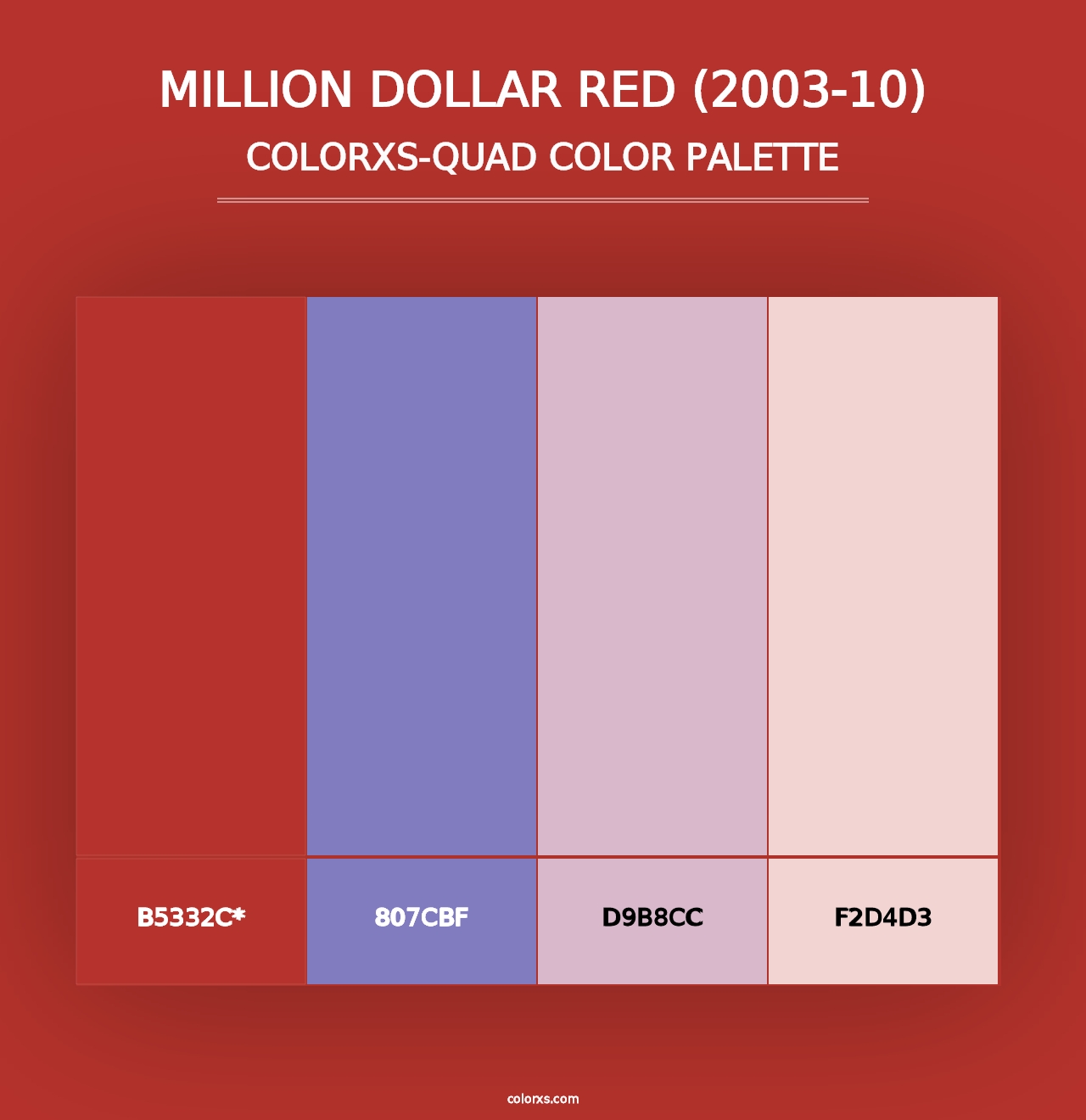 Million Dollar Red (2003-10) - Colorxs Quad Palette