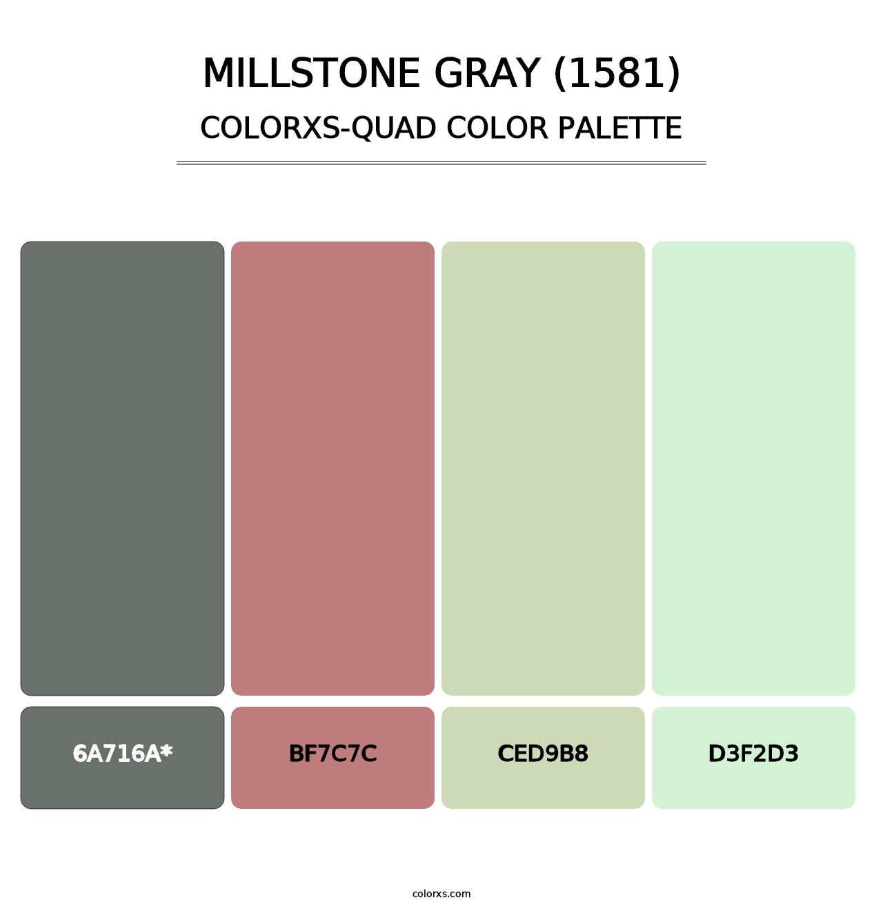 Millstone Gray (1581) - Colorxs Quad Palette