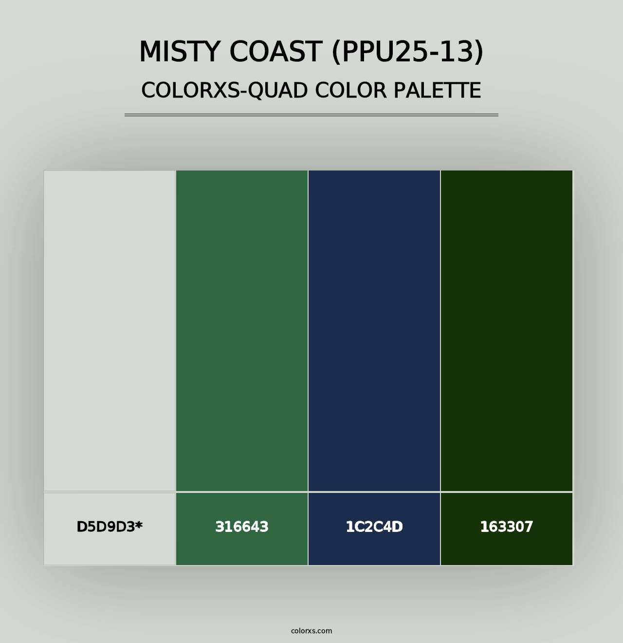 Misty Coast (PPU25-13) - Colorxs Quad Palette