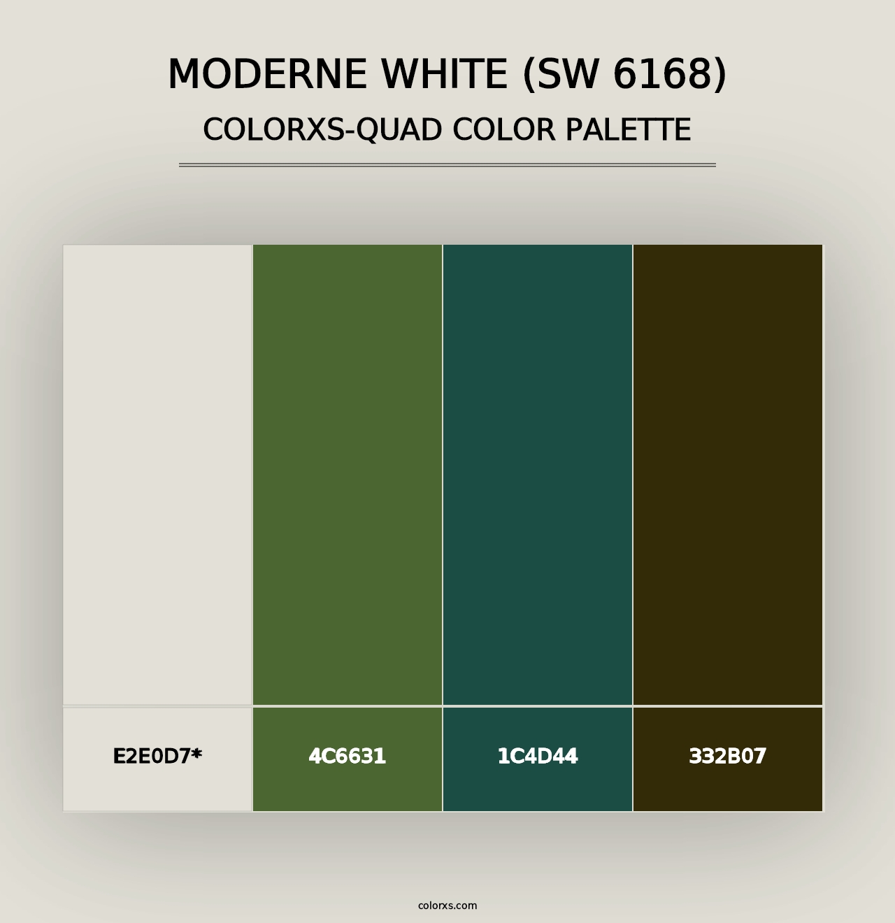 Moderne White (SW 6168) - Colorxs Quad Palette