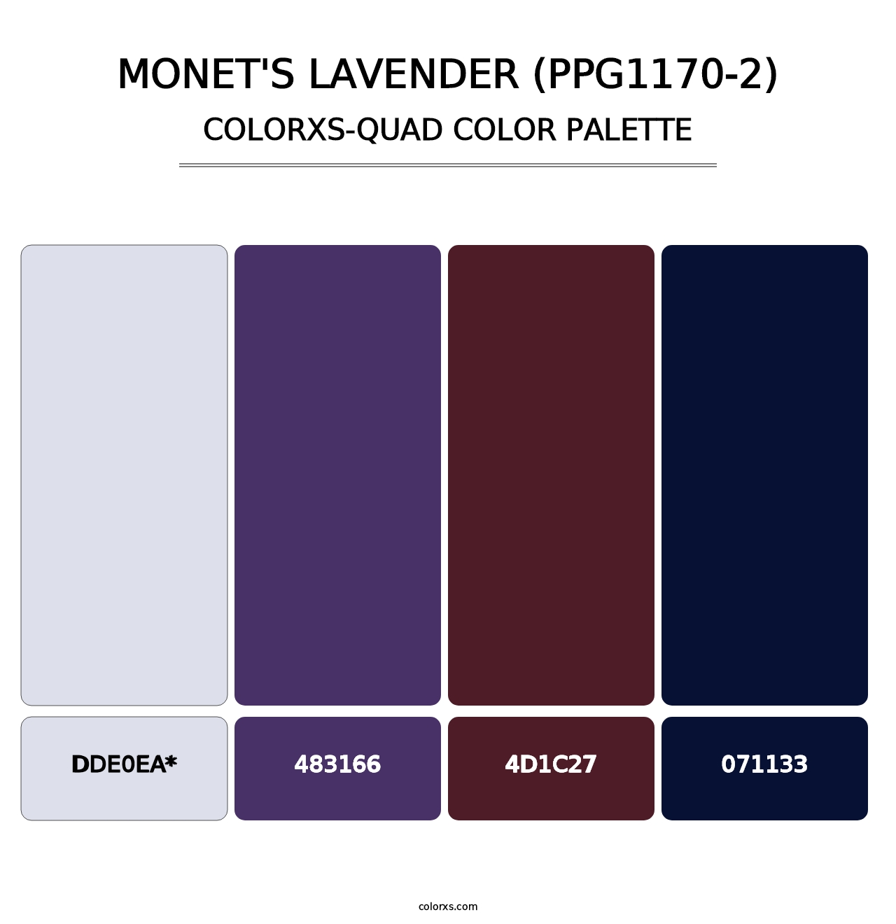 Monet's Lavender (PPG1170-2) - Colorxs Quad Palette