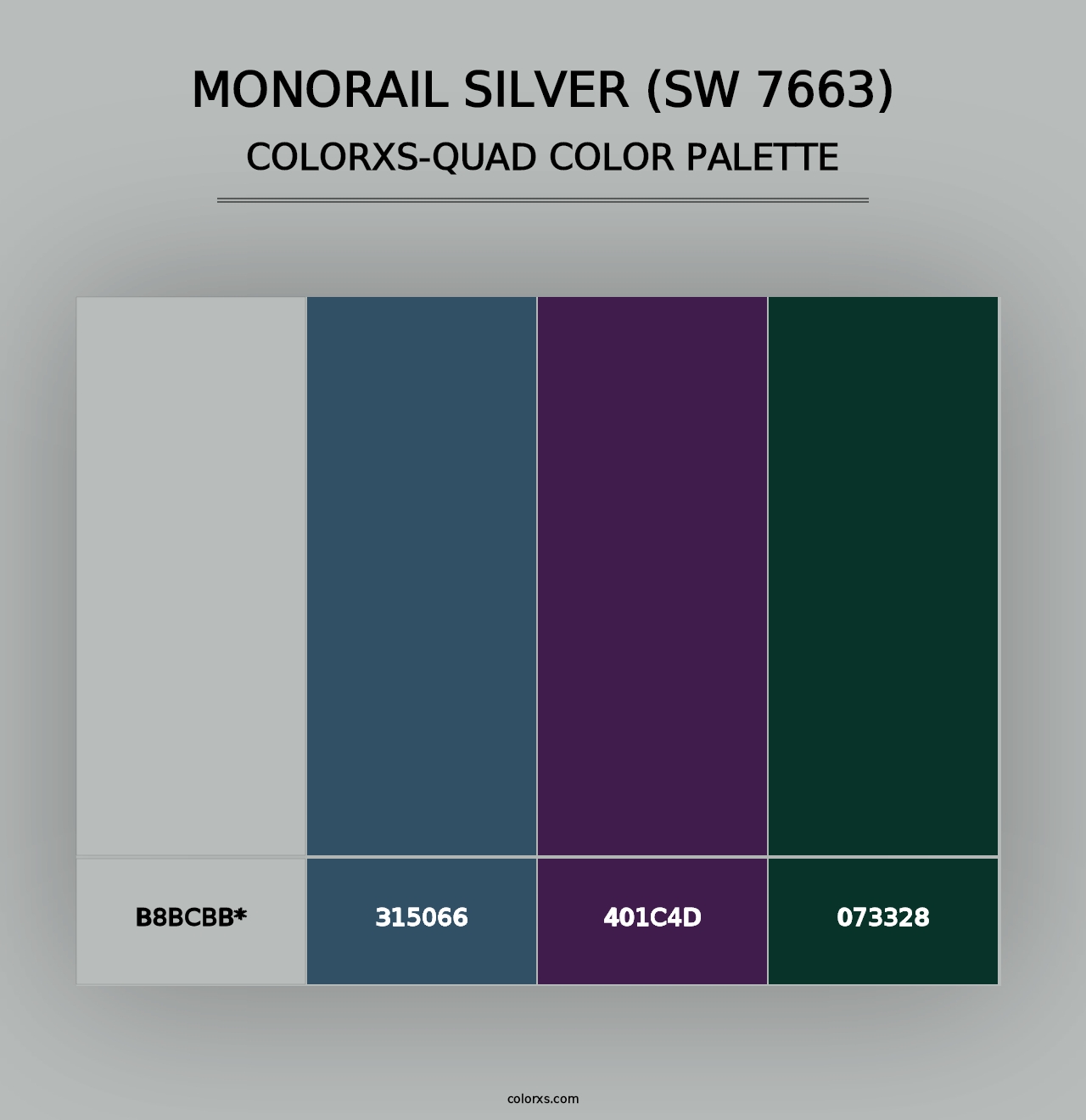 Monorail Silver (SW 7663) - Colorxs Quad Palette