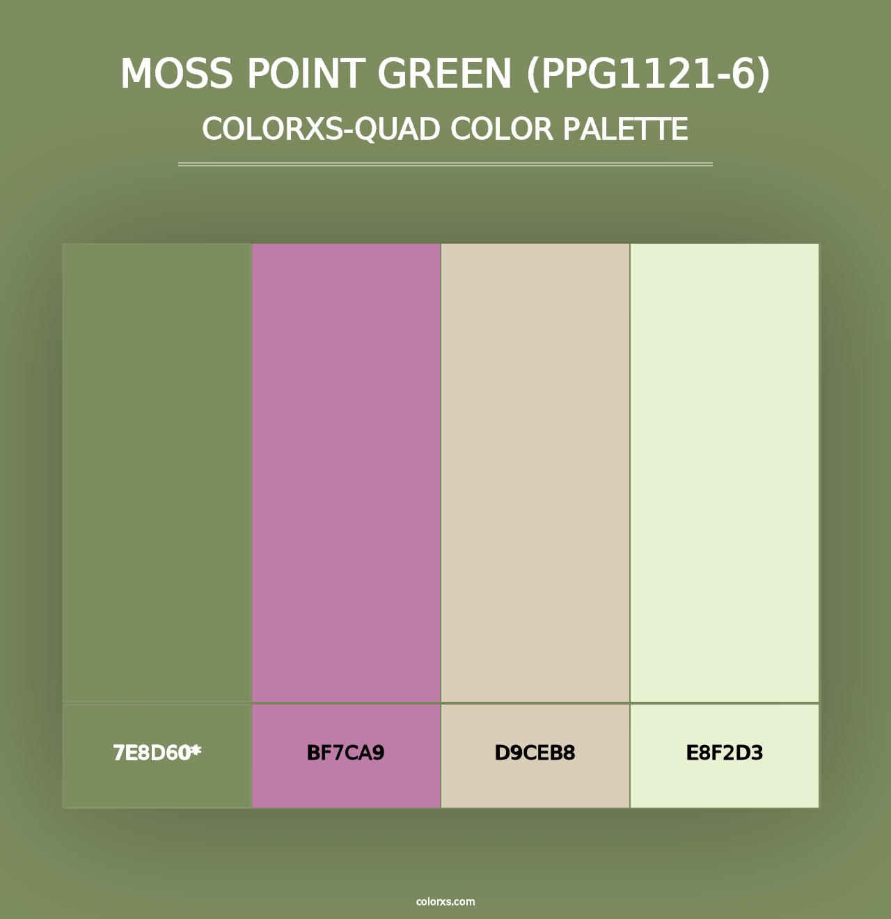 Moss Point Green (PPG1121-6) - Colorxs Quad Palette