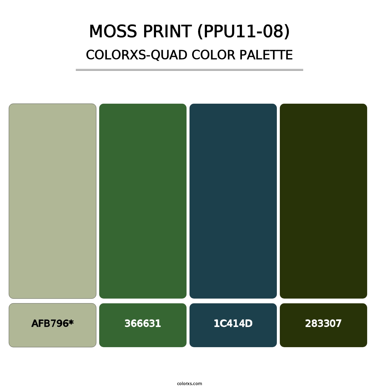 Moss Print (PPU11-08) - Colorxs Quad Palette