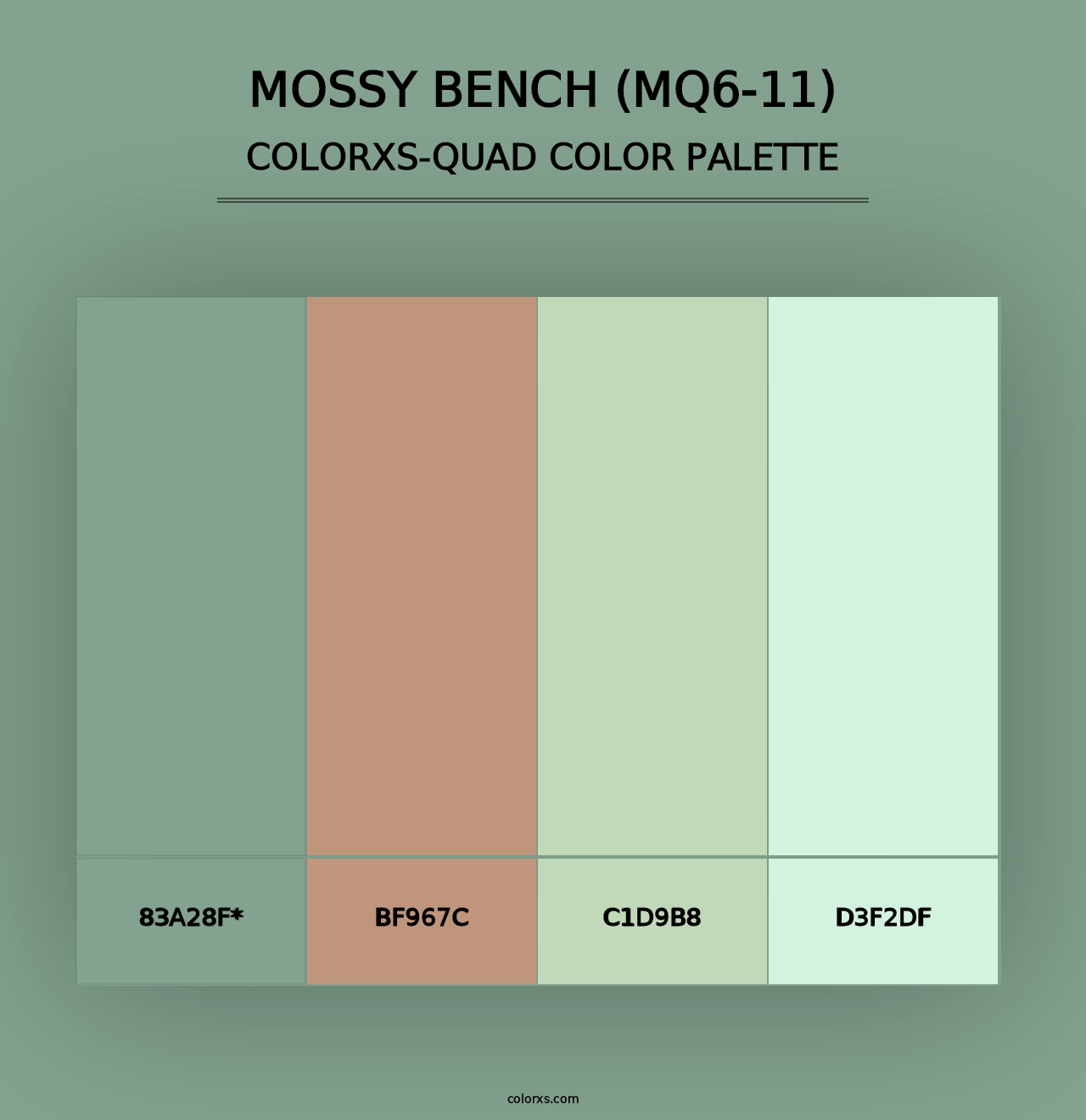 Mossy Bench (MQ6-11) - Colorxs Quad Palette