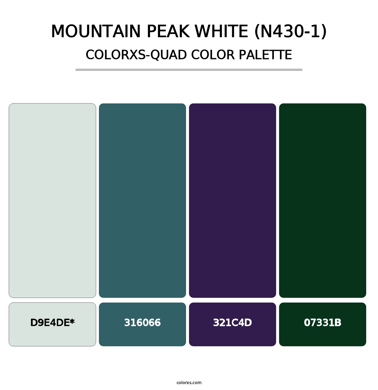 Mountain Peak White (N430-1) - Colorxs Quad Palette