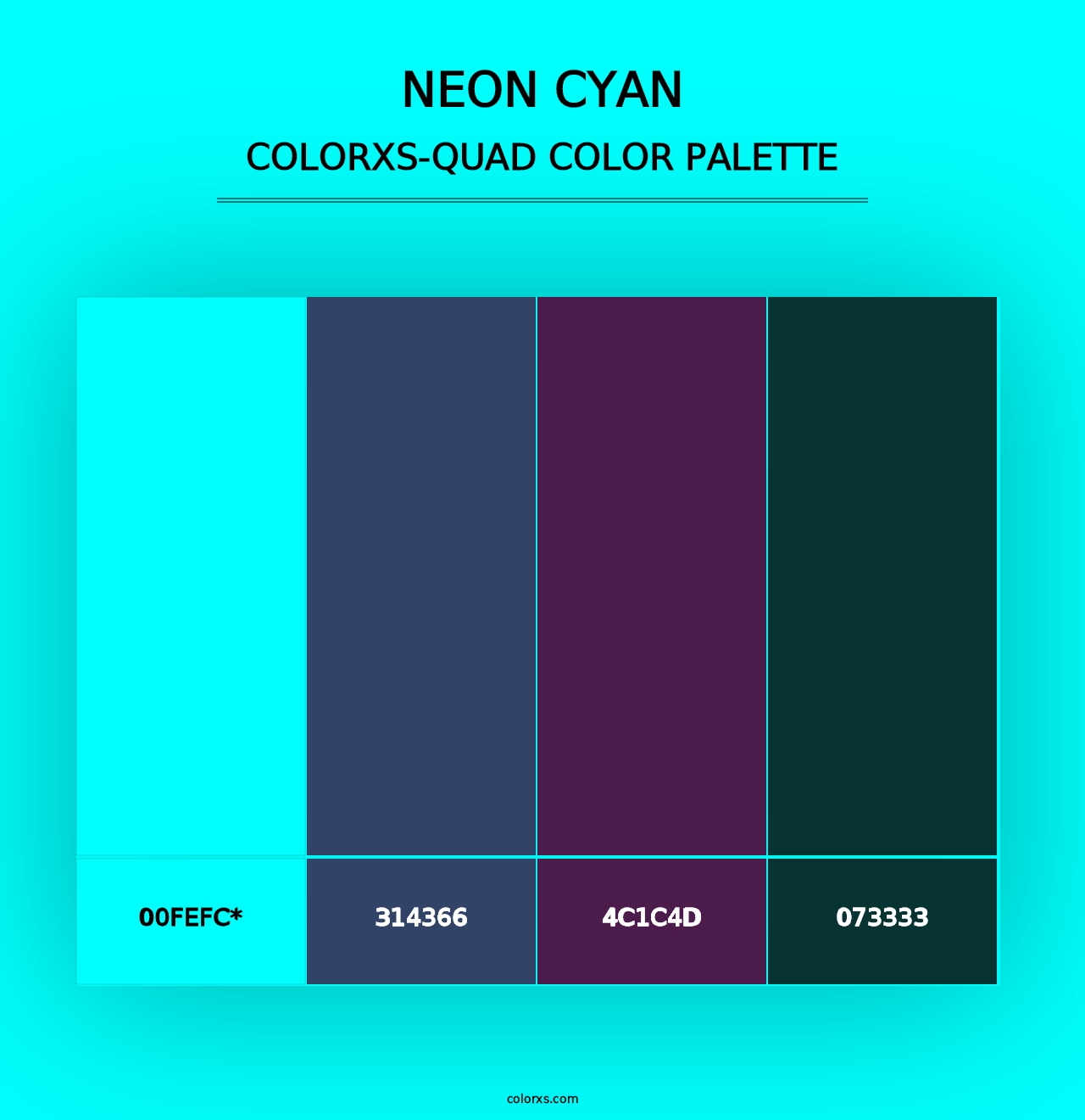 Neon Cyan - Colorxs Quad Palette