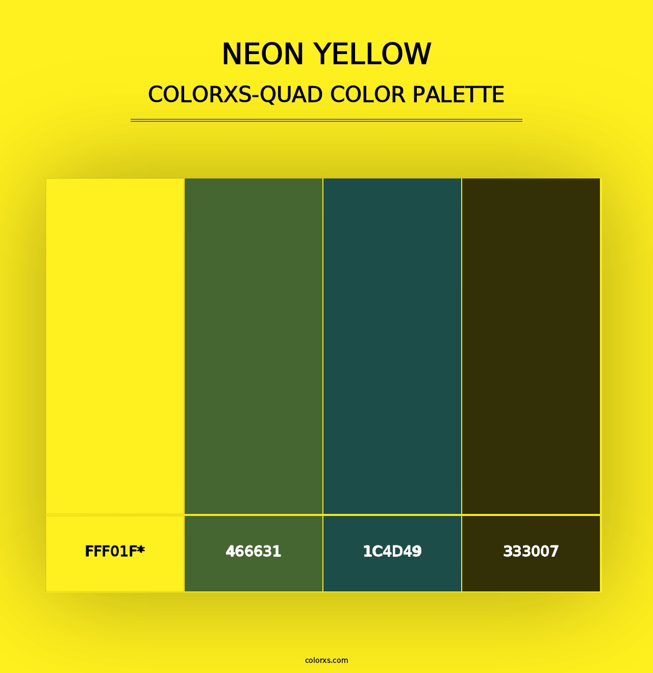 Neon Yellow - Colorxs Quad Palette