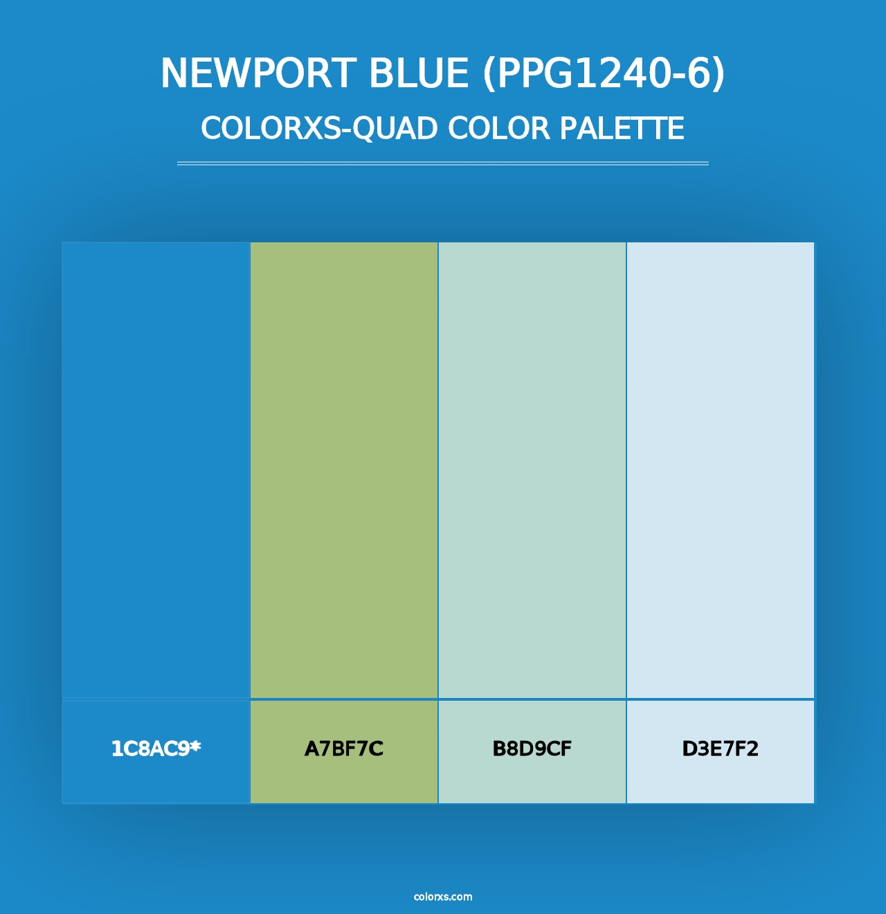 Newport Blue (PPG1240-6) - Colorxs Quad Palette