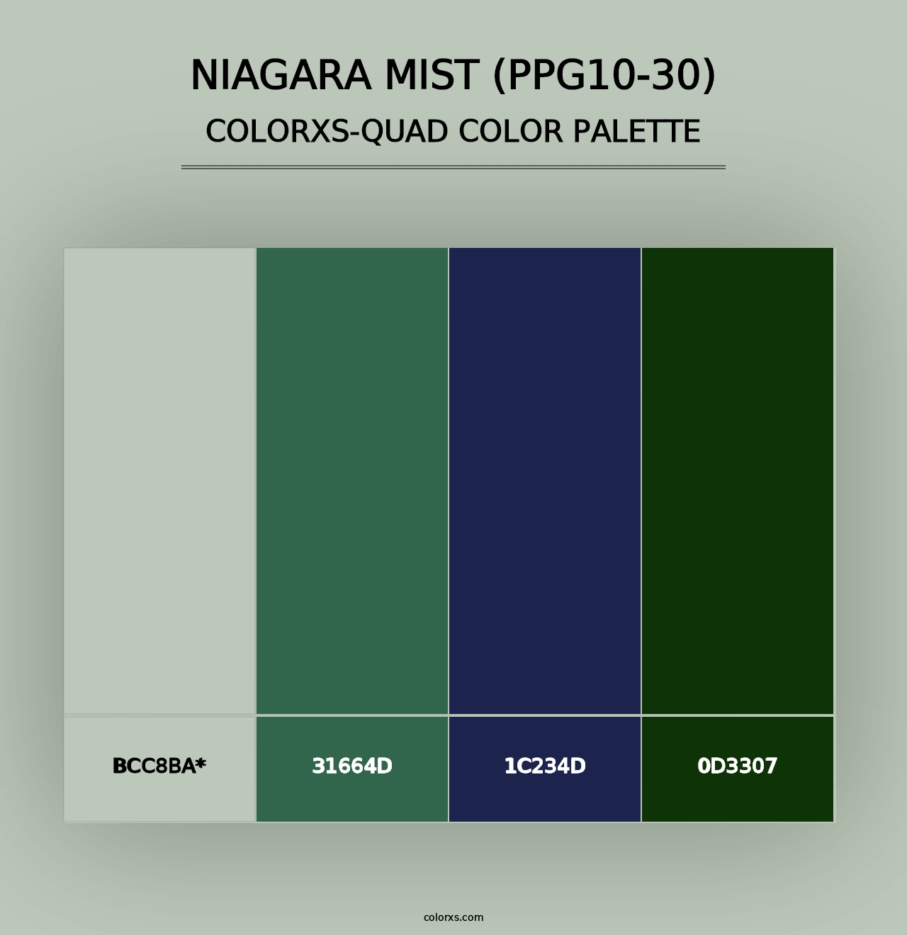 Niagara Mist (PPG10-30) - Colorxs Quad Palette