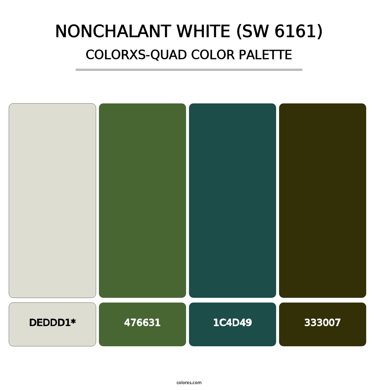 Nonchalant White (SW 6161) - Colorxs Quad Palette