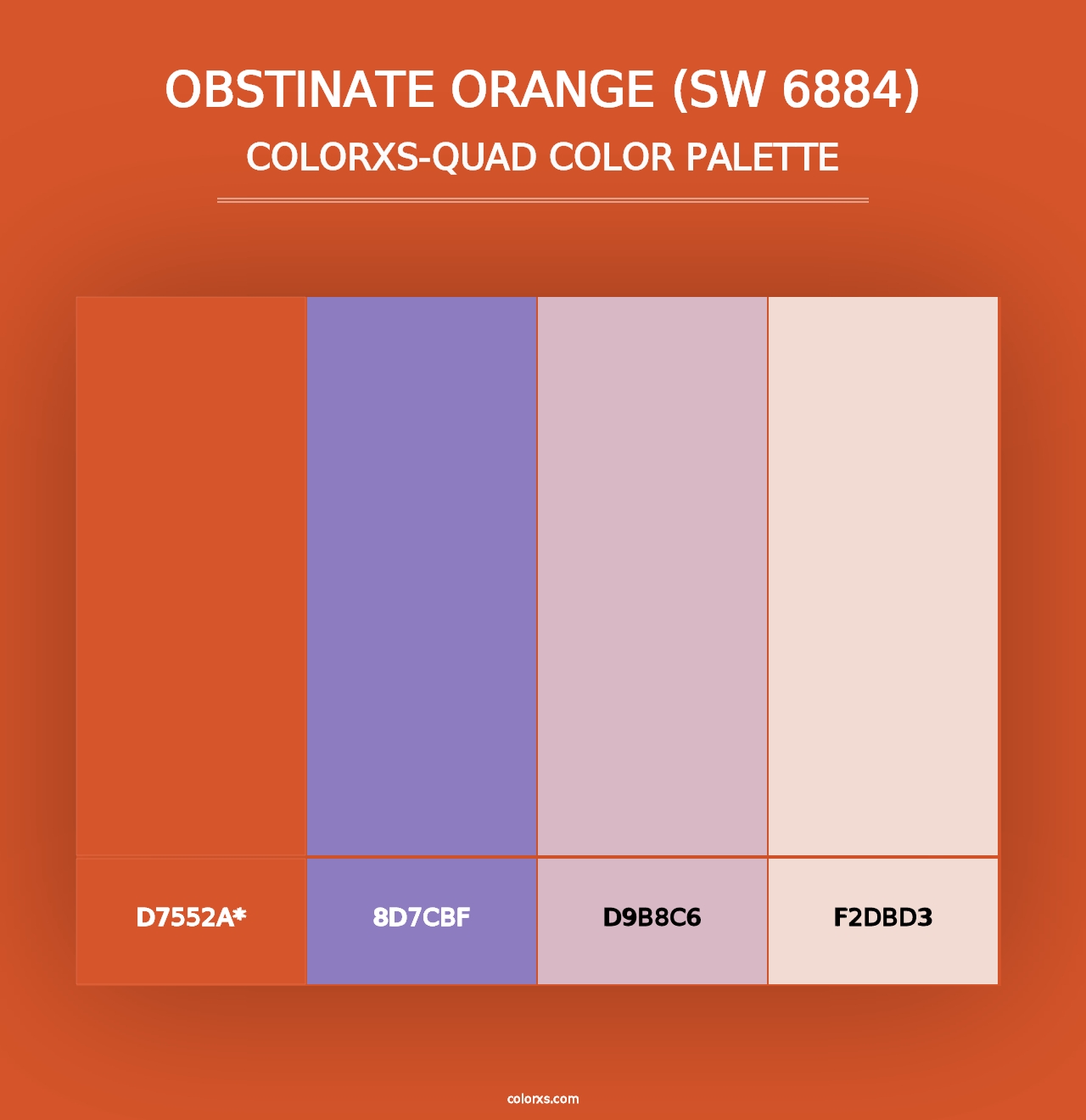 Obstinate Orange (SW 6884) - Colorxs Quad Palette