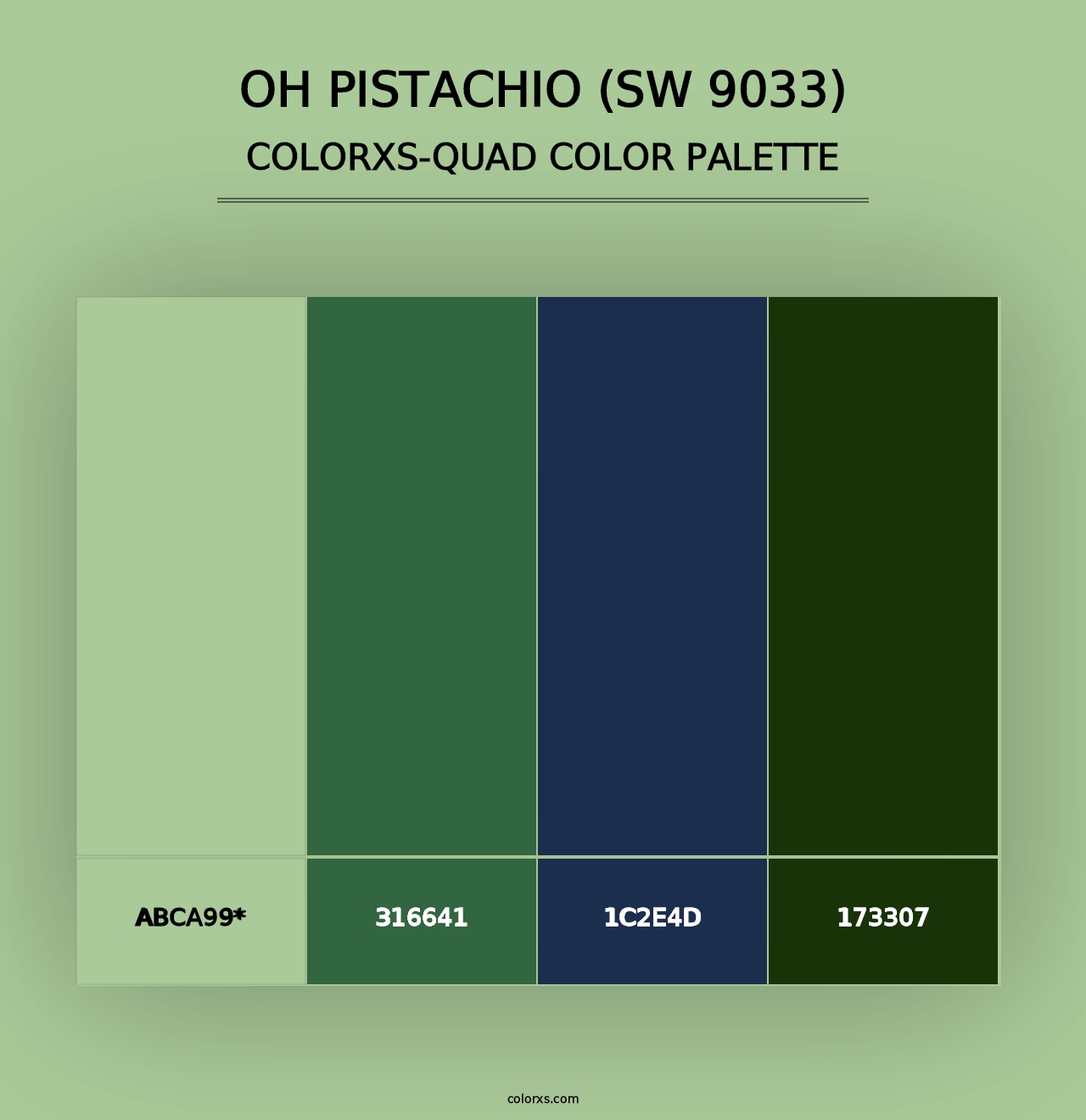 Oh Pistachio (SW 9033) - Colorxs Quad Palette