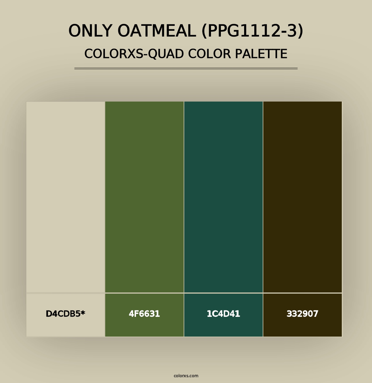 Only Oatmeal (PPG1112-3) - Colorxs Quad Palette