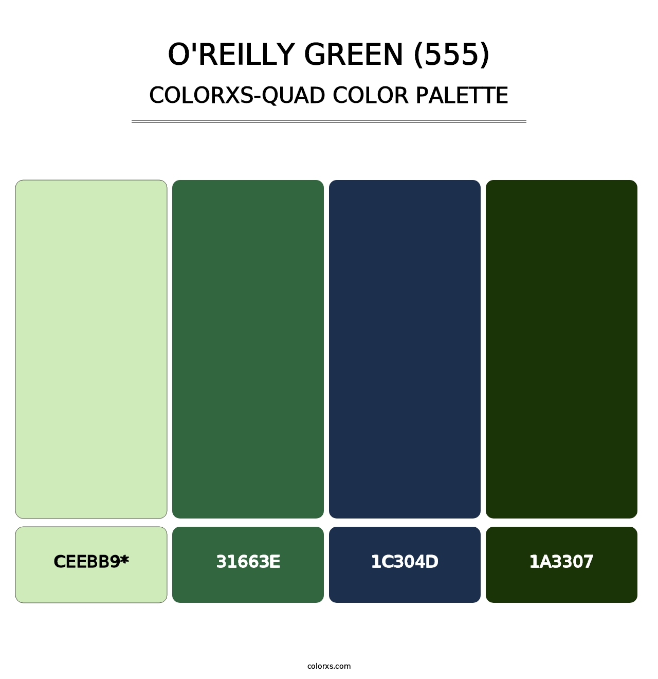 O'Reilly Green (555) - Colorxs Quad Palette