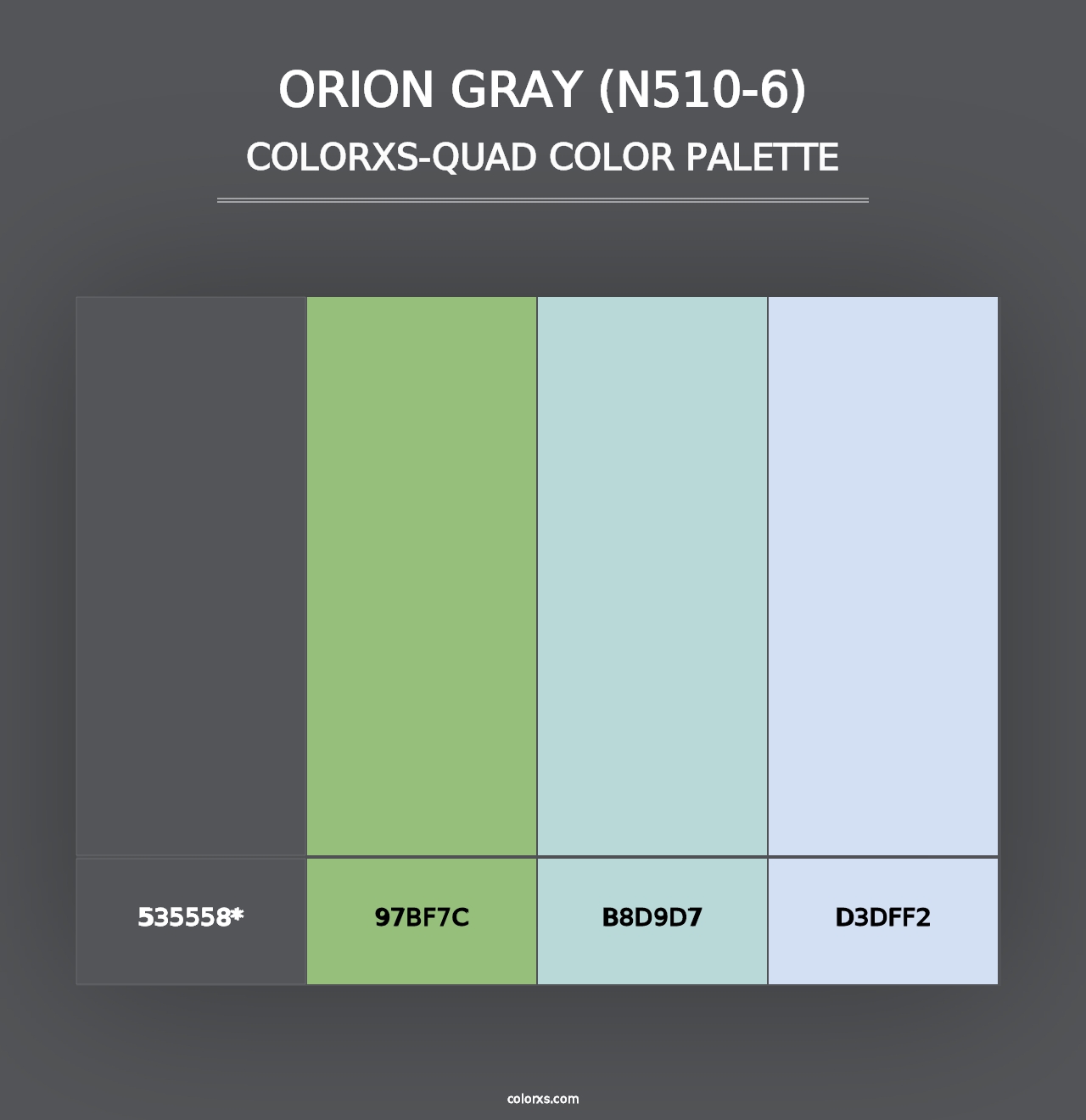 Orion Gray (N510-6) - Colorxs Quad Palette