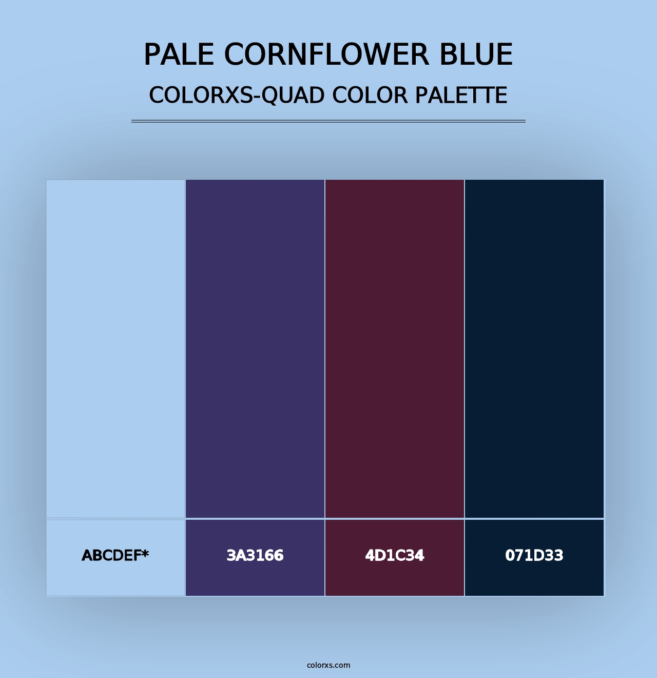 Pale Cornflower Blue - Colorxs Quad Palette