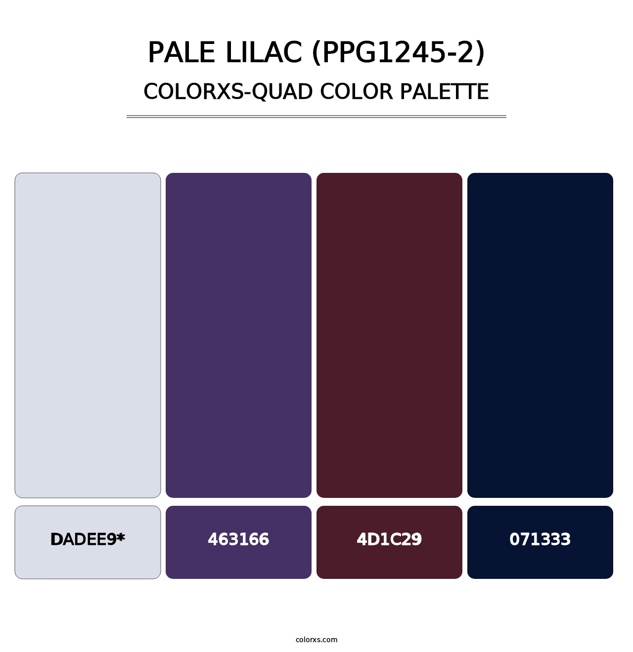 Pale Lilac (PPG1245-2) - Colorxs Quad Palette