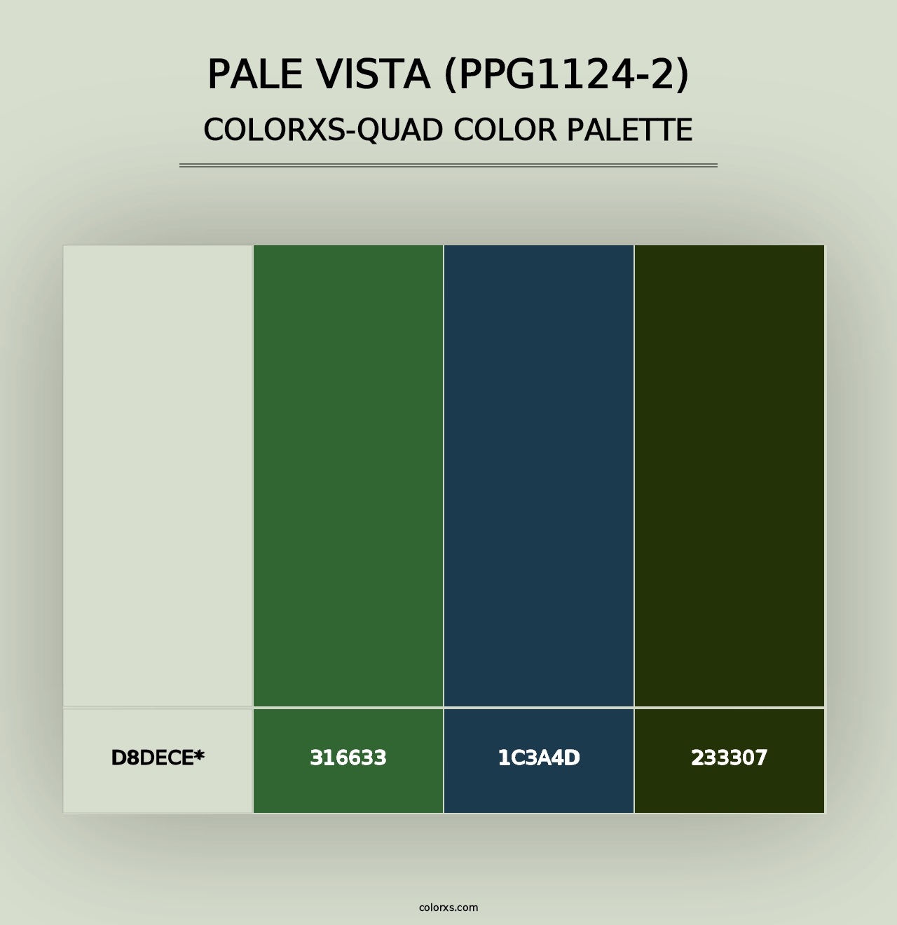 Pale Vista (PPG1124-2) - Colorxs Quad Palette