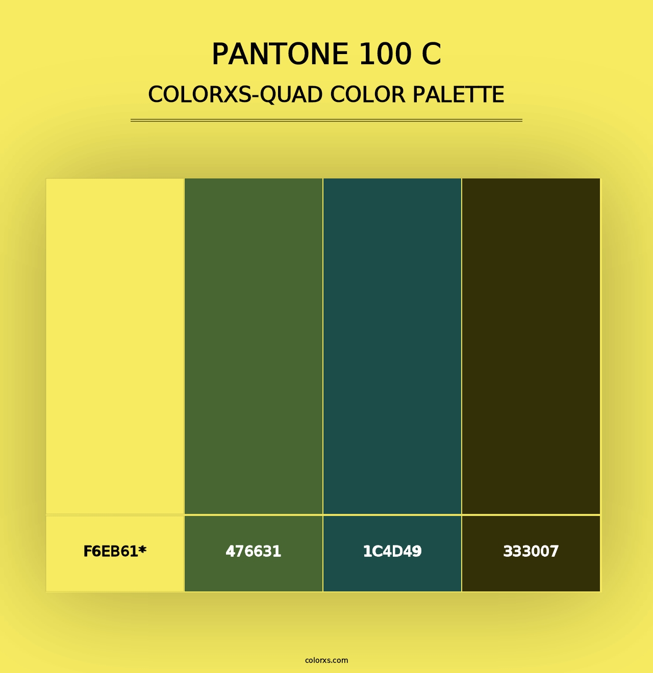 PANTONE 100 C - Colorxs Quad Palette