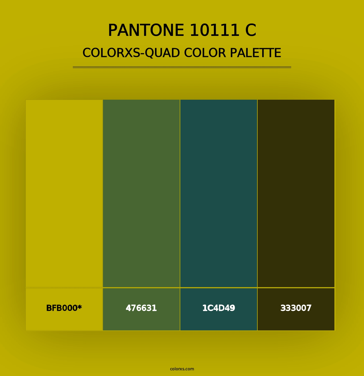 PANTONE 10111 C - Colorxs Quad Palette