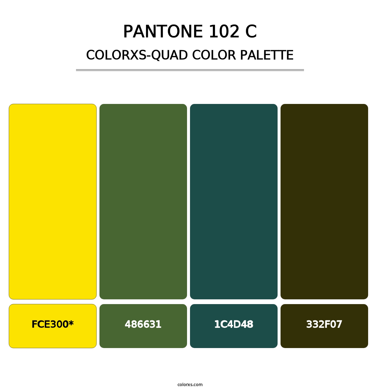 PANTONE 102 C - Colorxs Quad Palette