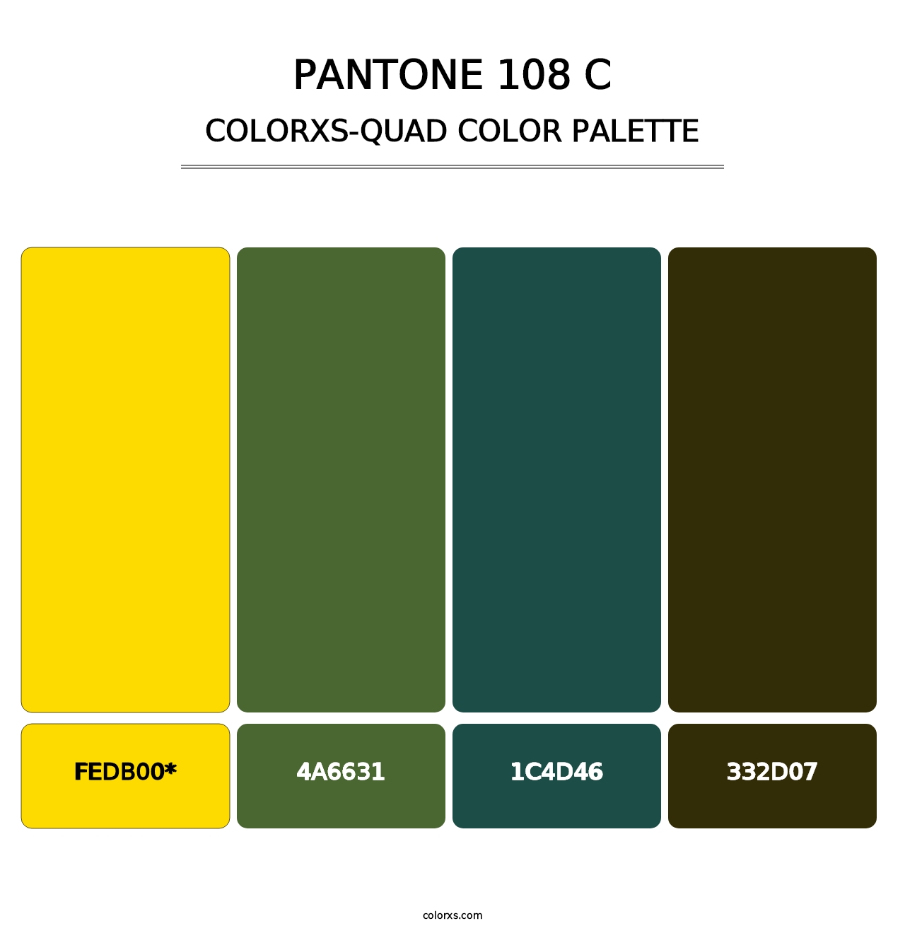 PANTONE 108 C - Colorxs Quad Palette