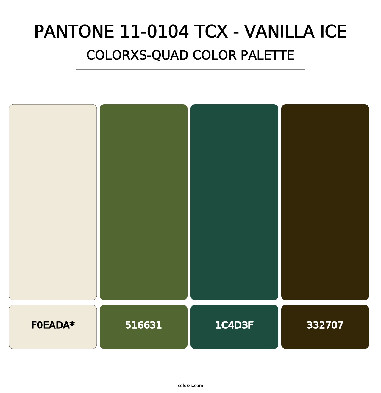 PANTONE 11-0104 TCX - Vanilla Ice - Colorxs Quad Palette