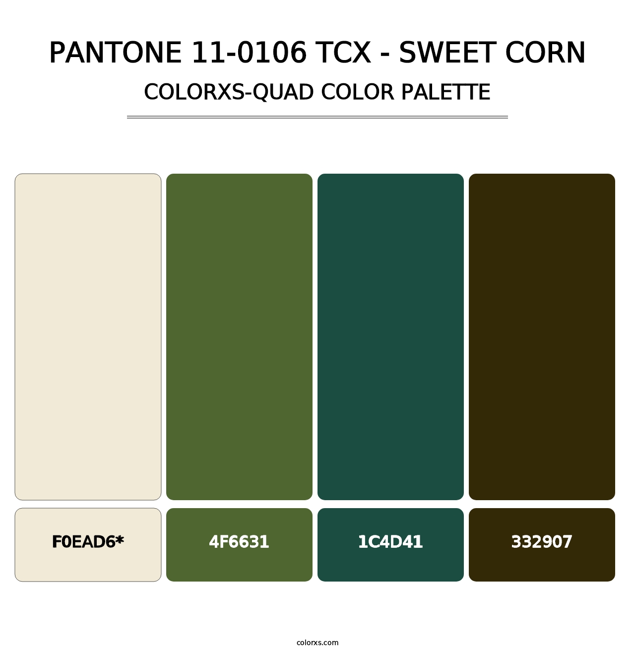 PANTONE 11-0106 TCX - Sweet Corn - Colorxs Quad Palette