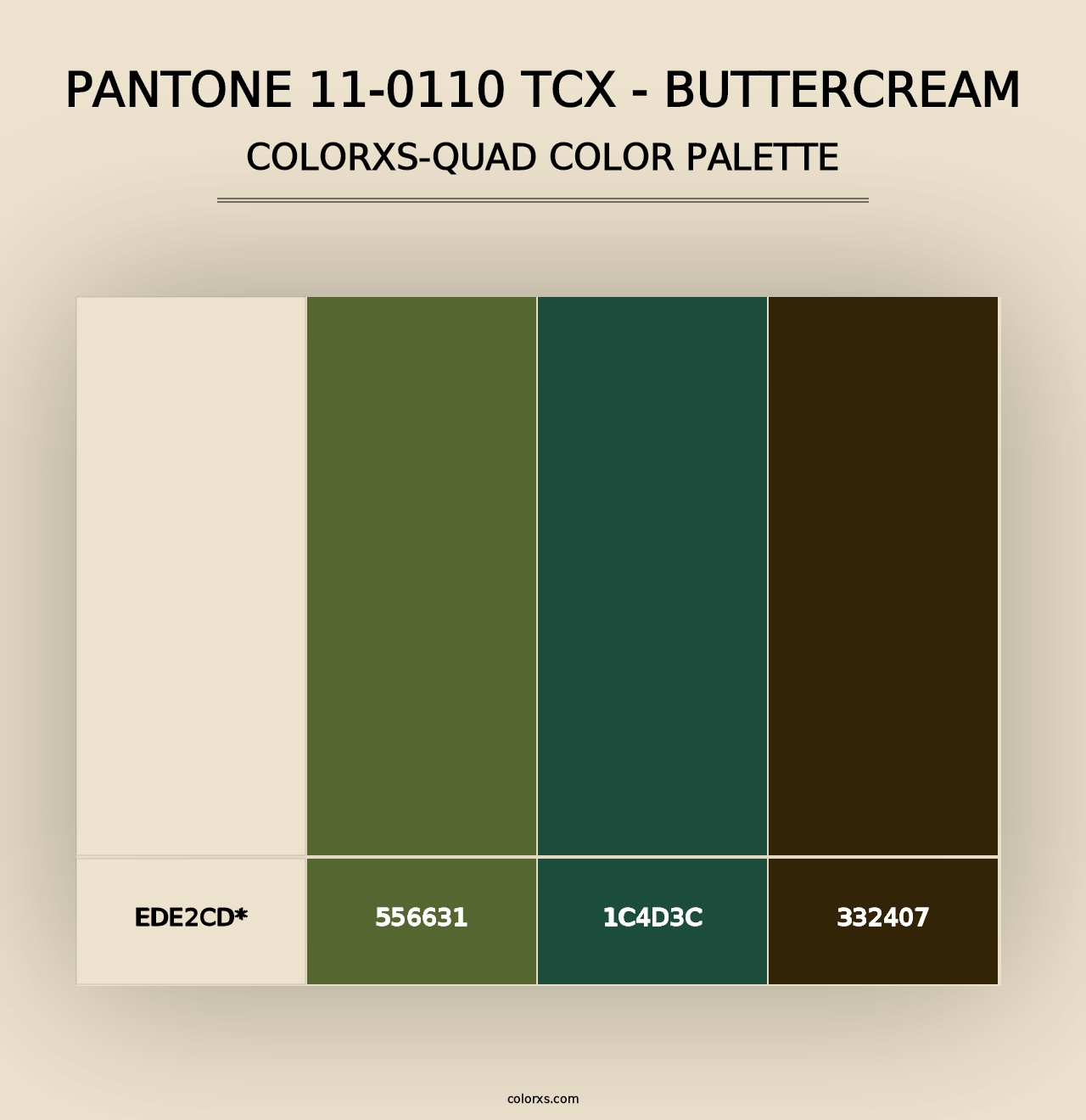 PANTONE 11-0110 TCX - Buttercream - Colorxs Quad Palette