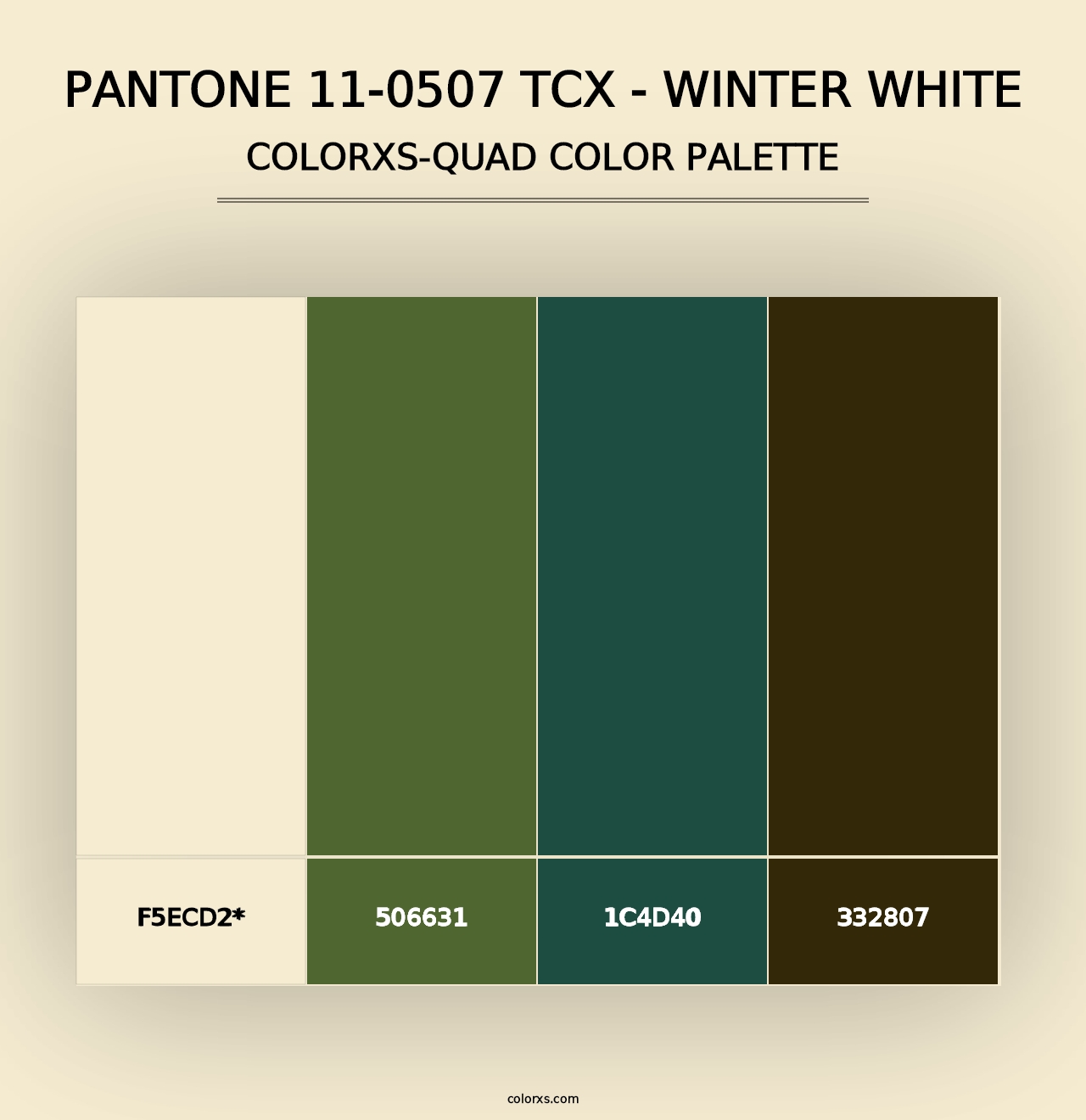 PANTONE 11-0507 TCX - Winter White - Colorxs Quad Palette