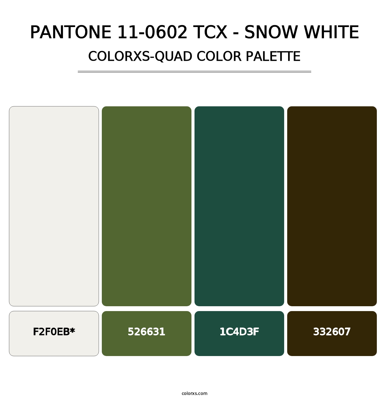 PANTONE 11-0602 TCX - Snow White - Colorxs Quad Palette