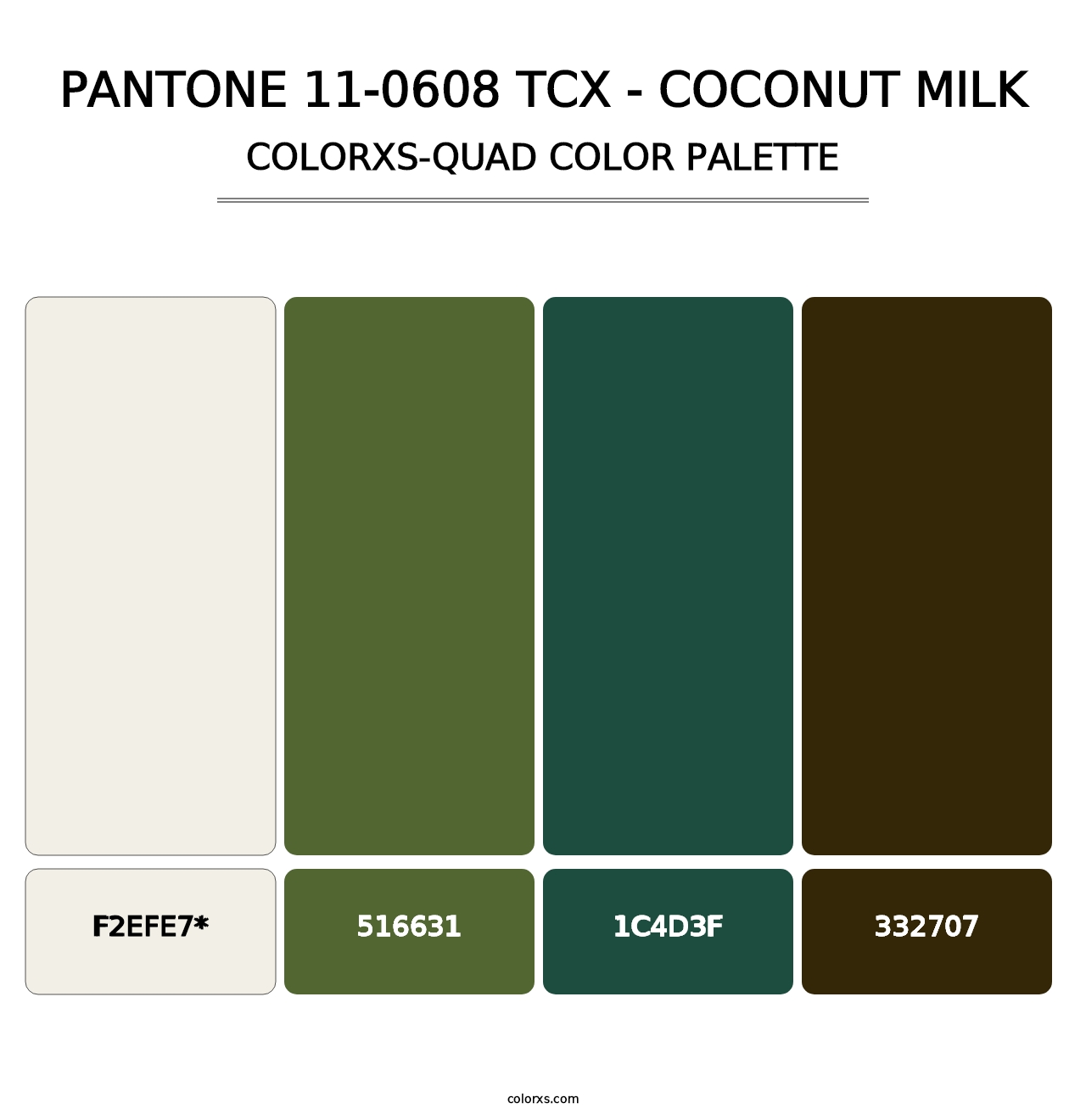 PANTONE 11-0608 TCX - Coconut Milk - Colorxs Quad Palette