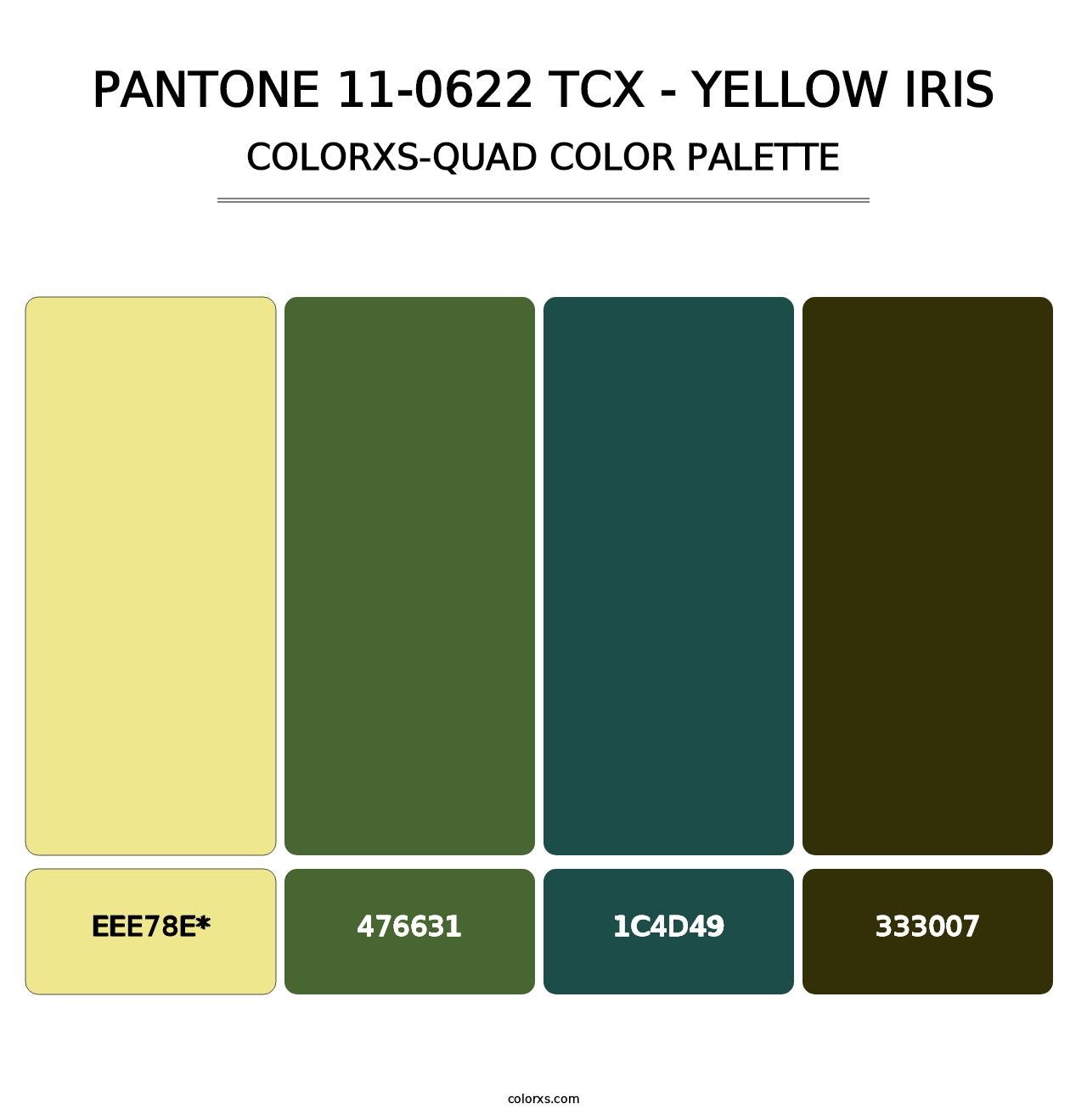 PANTONE 11-0622 TCX - Yellow Iris - Colorxs Quad Palette