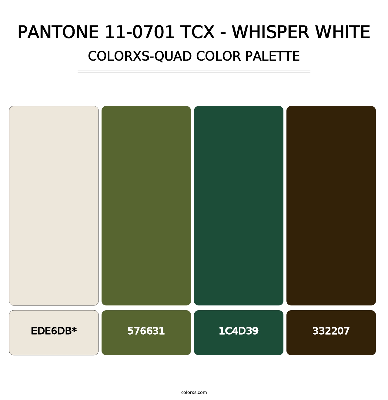 PANTONE 11-0701 TCX - Whisper White - Colorxs Quad Palette