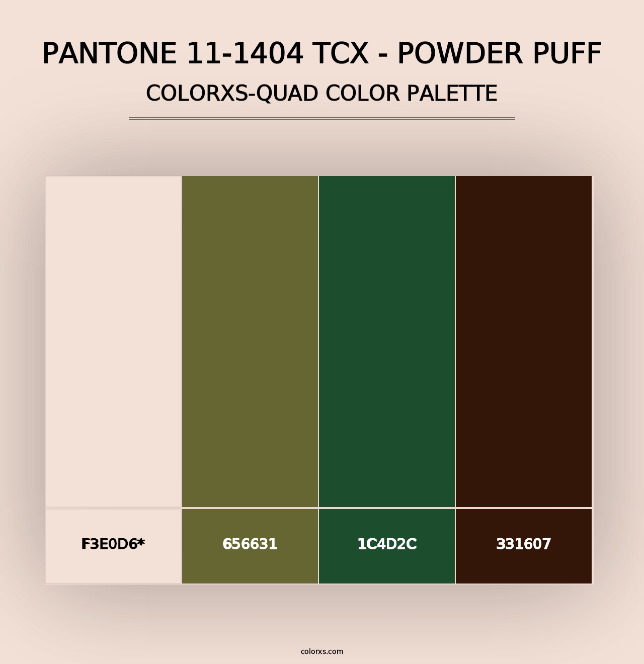 PANTONE 11-1404 TCX - Powder Puff - Colorxs Quad Palette