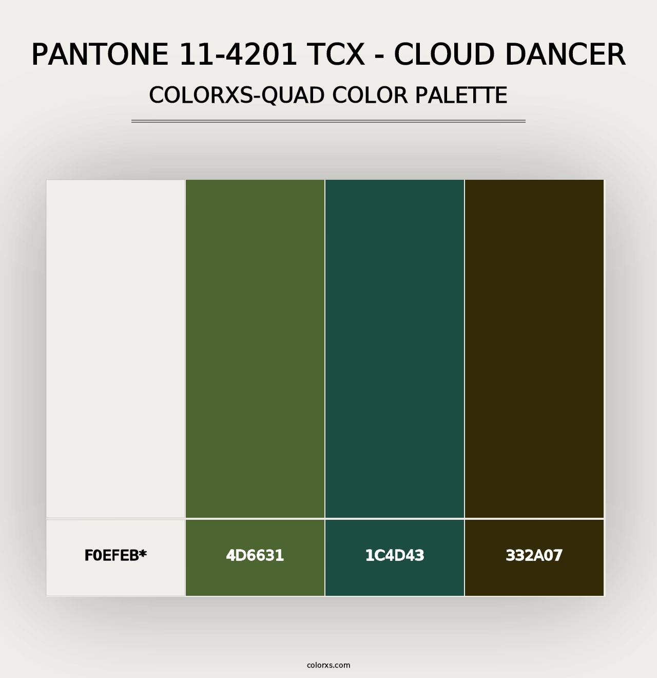 PANTONE 11-4201 TCX - Cloud Dancer - Colorxs Quad Palette