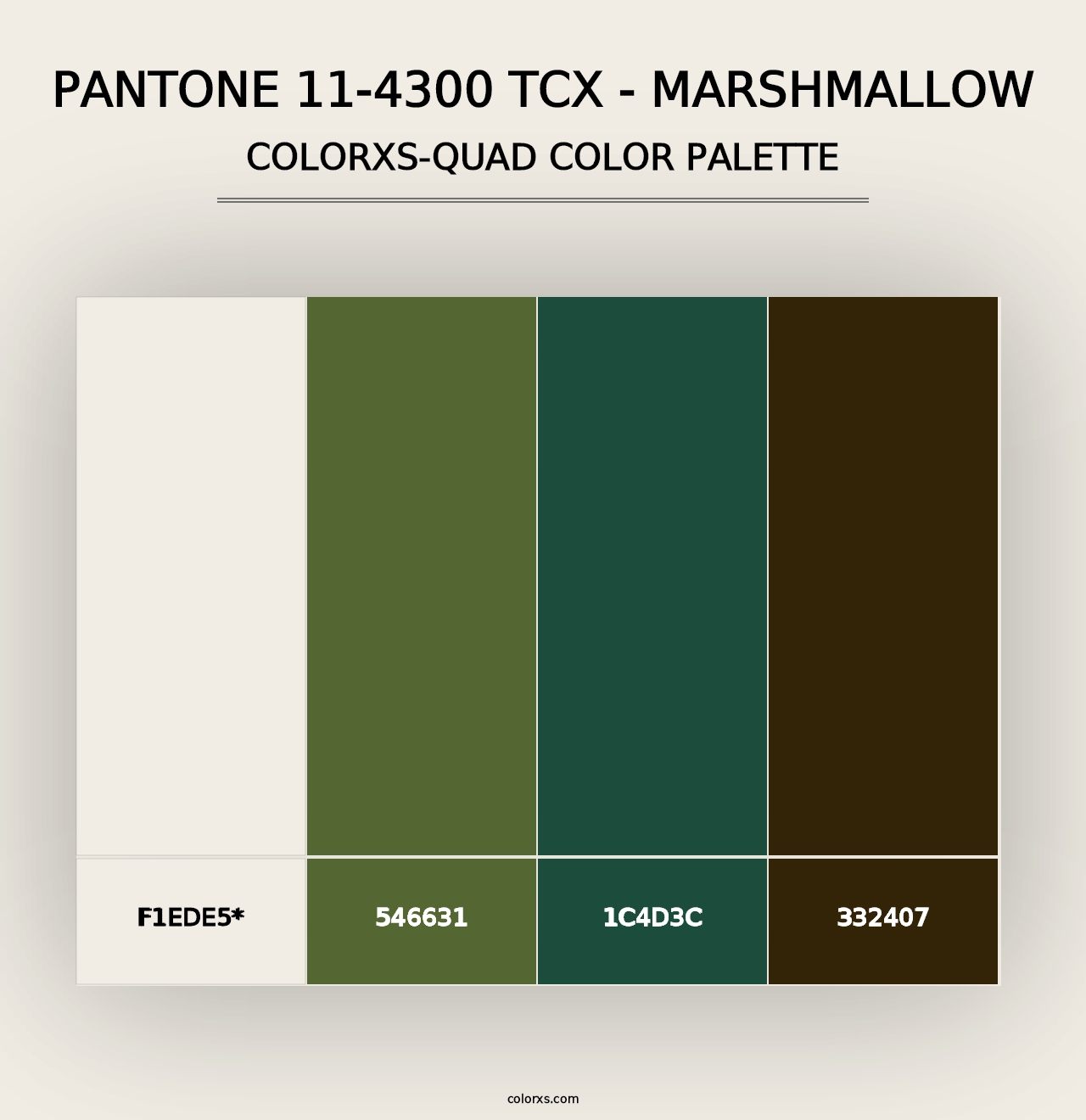 PANTONE 11-4300 TCX - Marshmallow - Colorxs Quad Palette