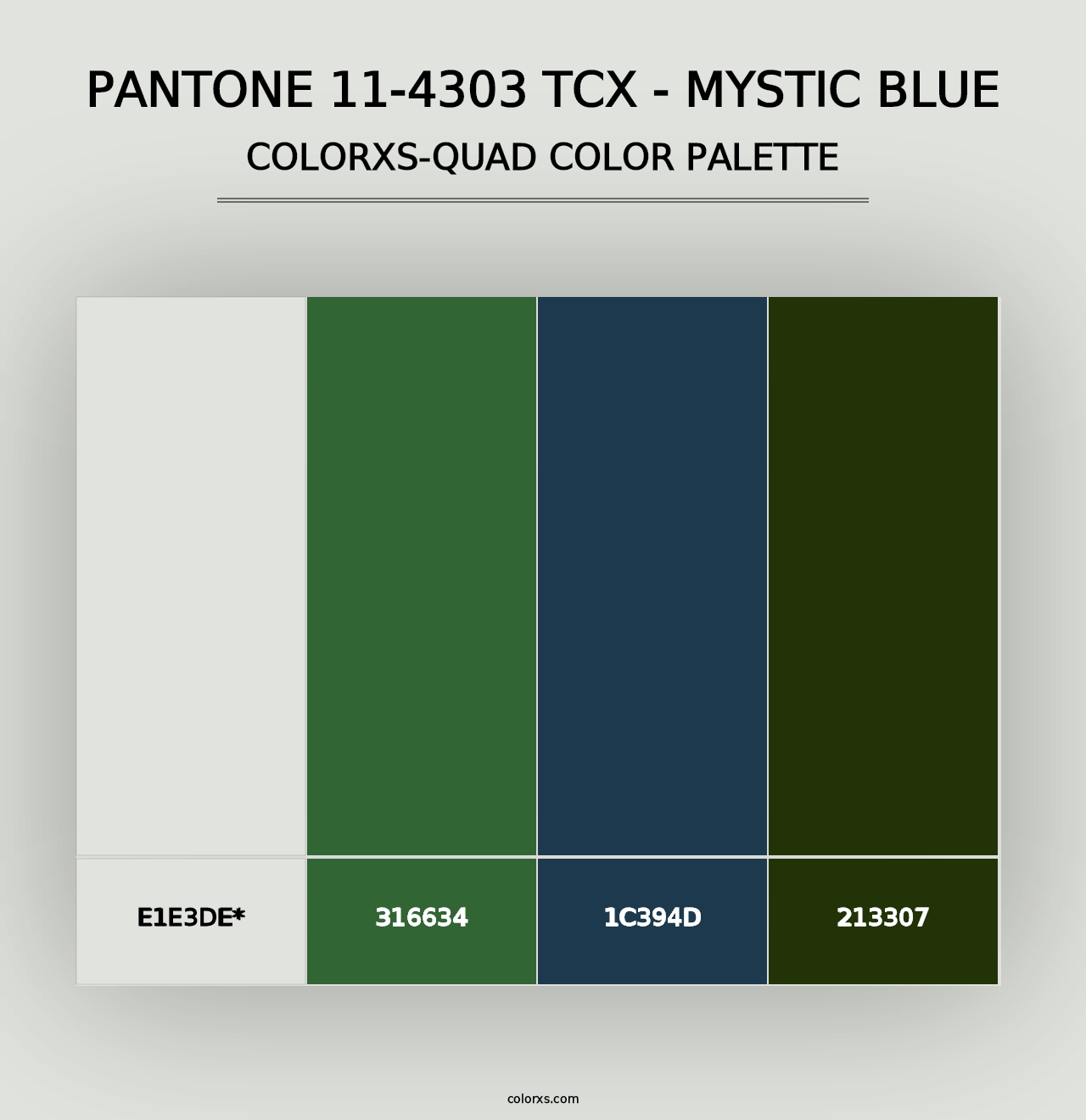 PANTONE 11-4303 TCX - Mystic Blue - Colorxs Quad Palette