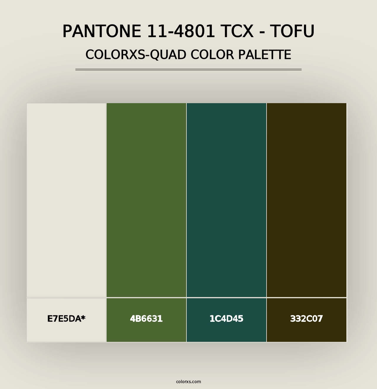 PANTONE 11-4801 TCX - Tofu - Colorxs Quad Palette