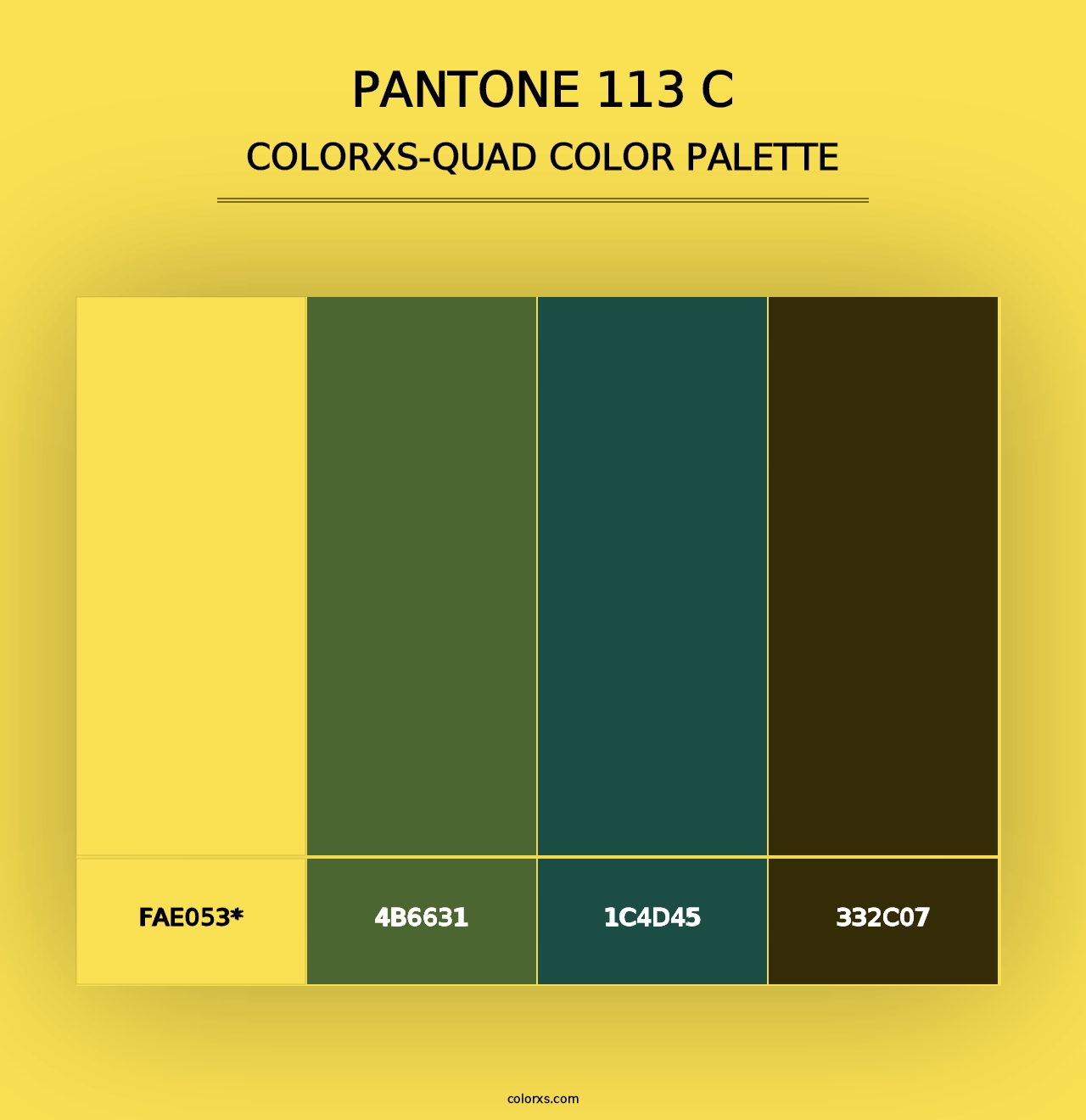 PANTONE 113 C - Colorxs Quad Palette