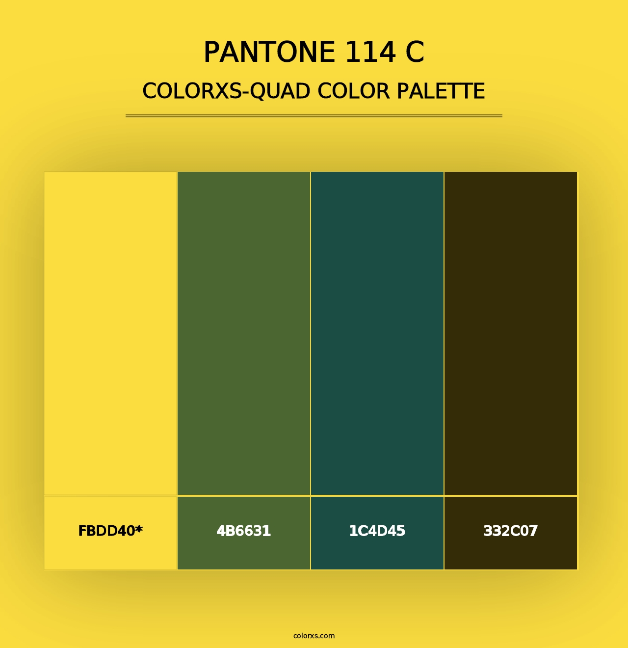 PANTONE 114 C - Colorxs Quad Palette