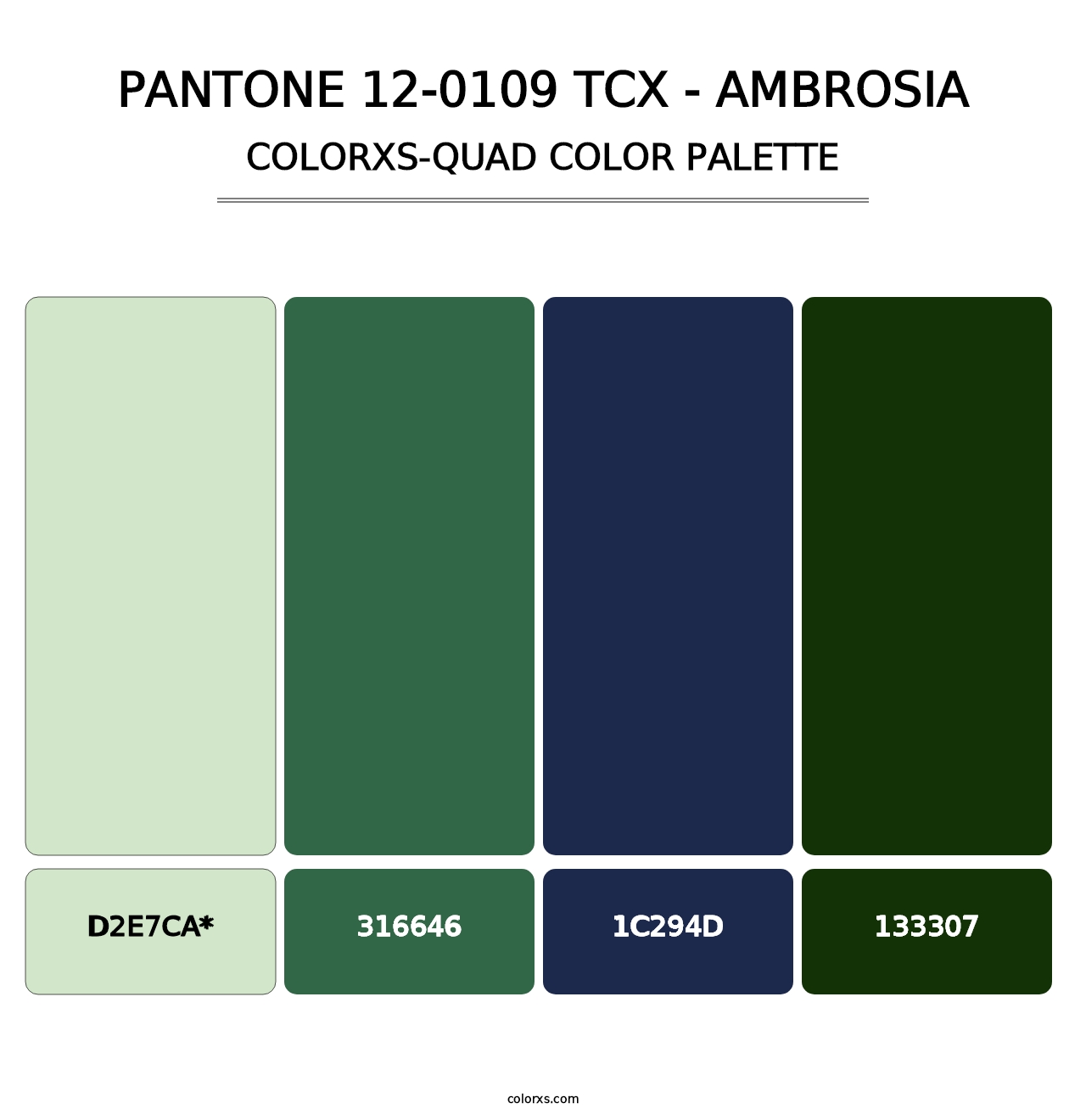 PANTONE 12-0109 TCX - Ambrosia - Colorxs Quad Palette